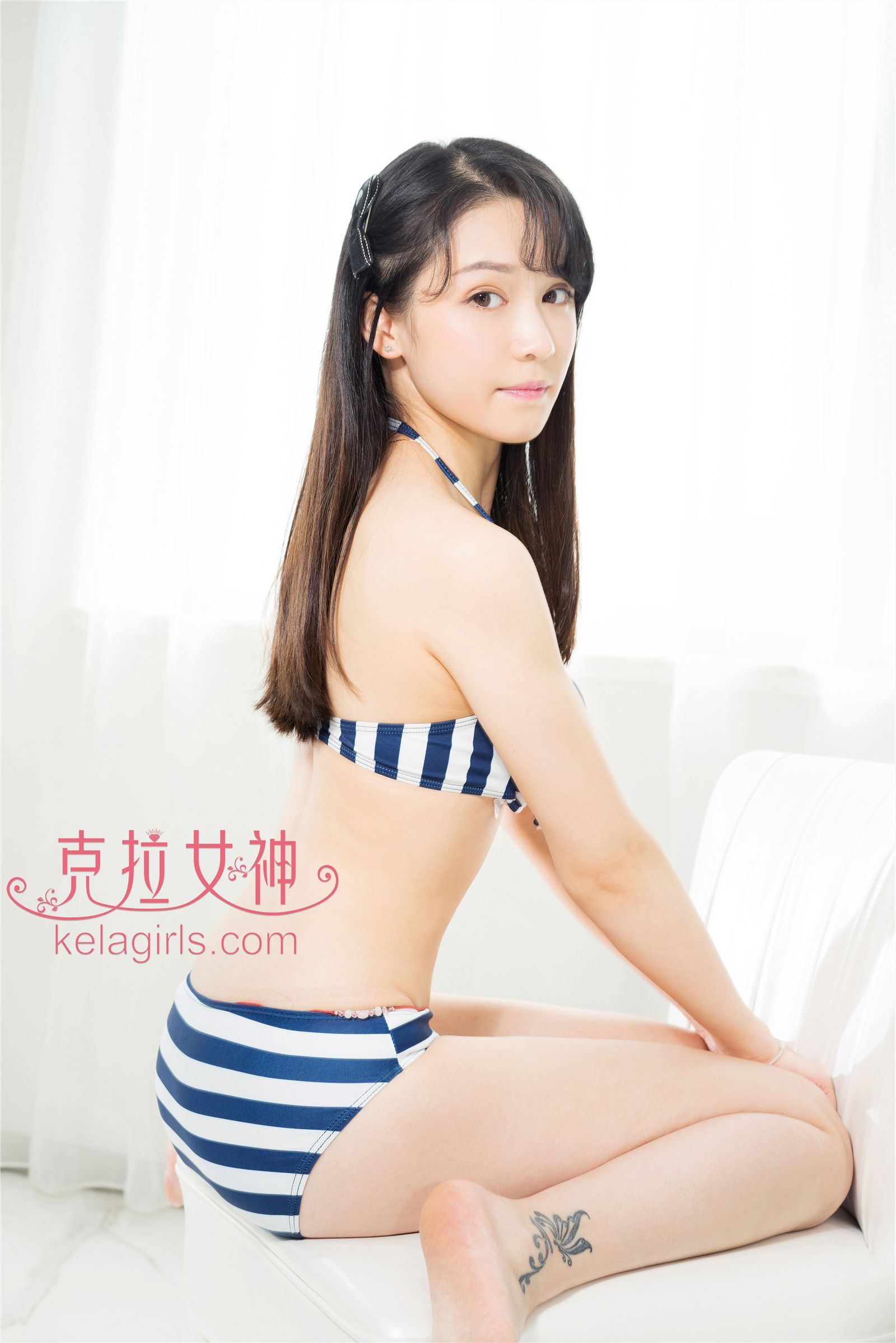 [kelagirls] August 23, 2017 Tan Qingqing striped girl