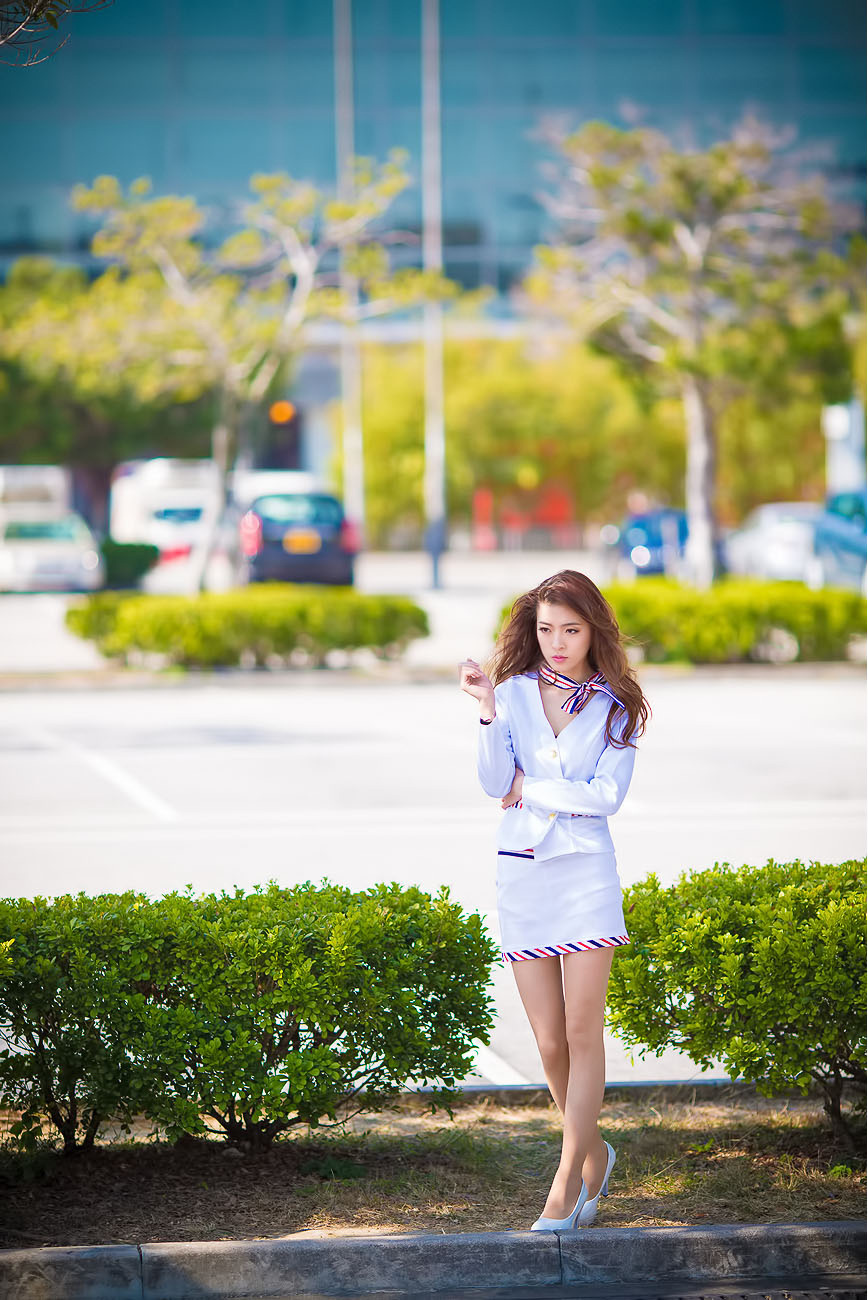 Liu Siqi, beautiful stewardess, Hong Kong International Airport