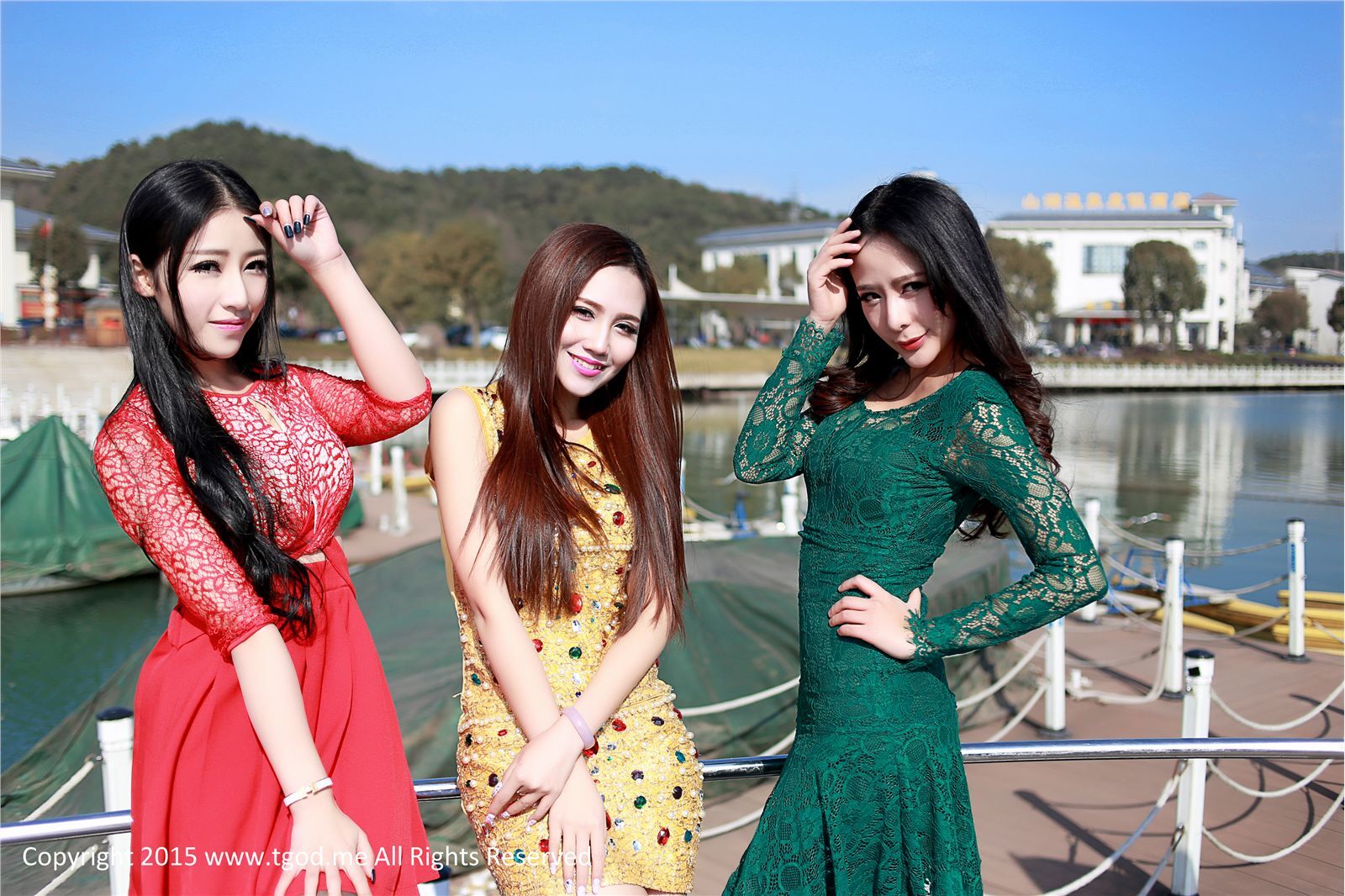 [tgod push goddess] April 28, 2015 goddess drives to Xiajing mountain lake hot spring, Lu Siyu and Hu Yanqi