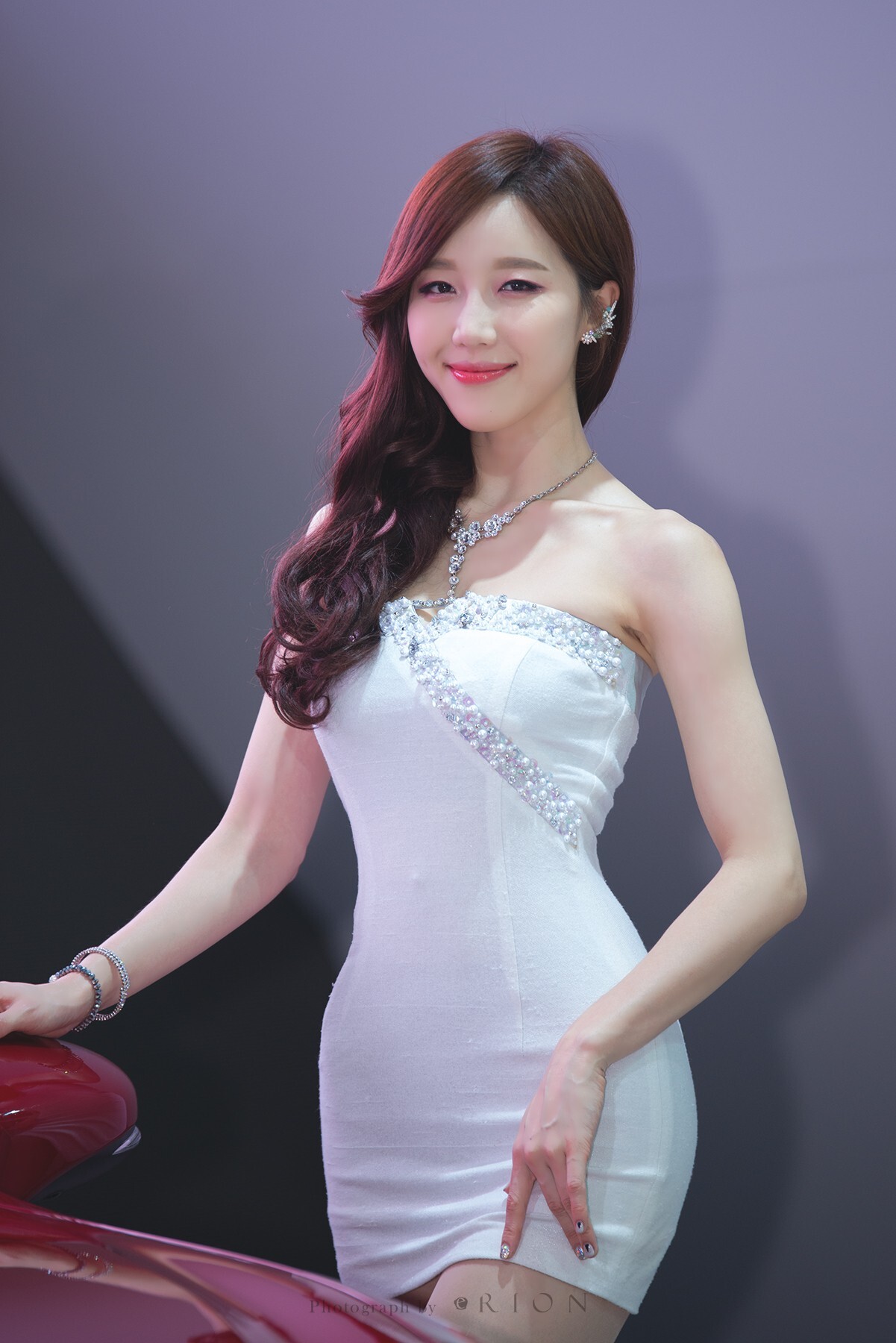 2015 Korea international auto show beautiful car model Jin Yaran