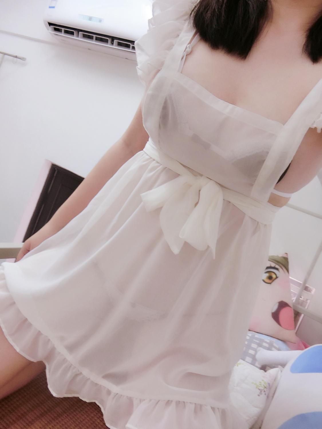 Weibo you mo - Maid lace underwear maid apron