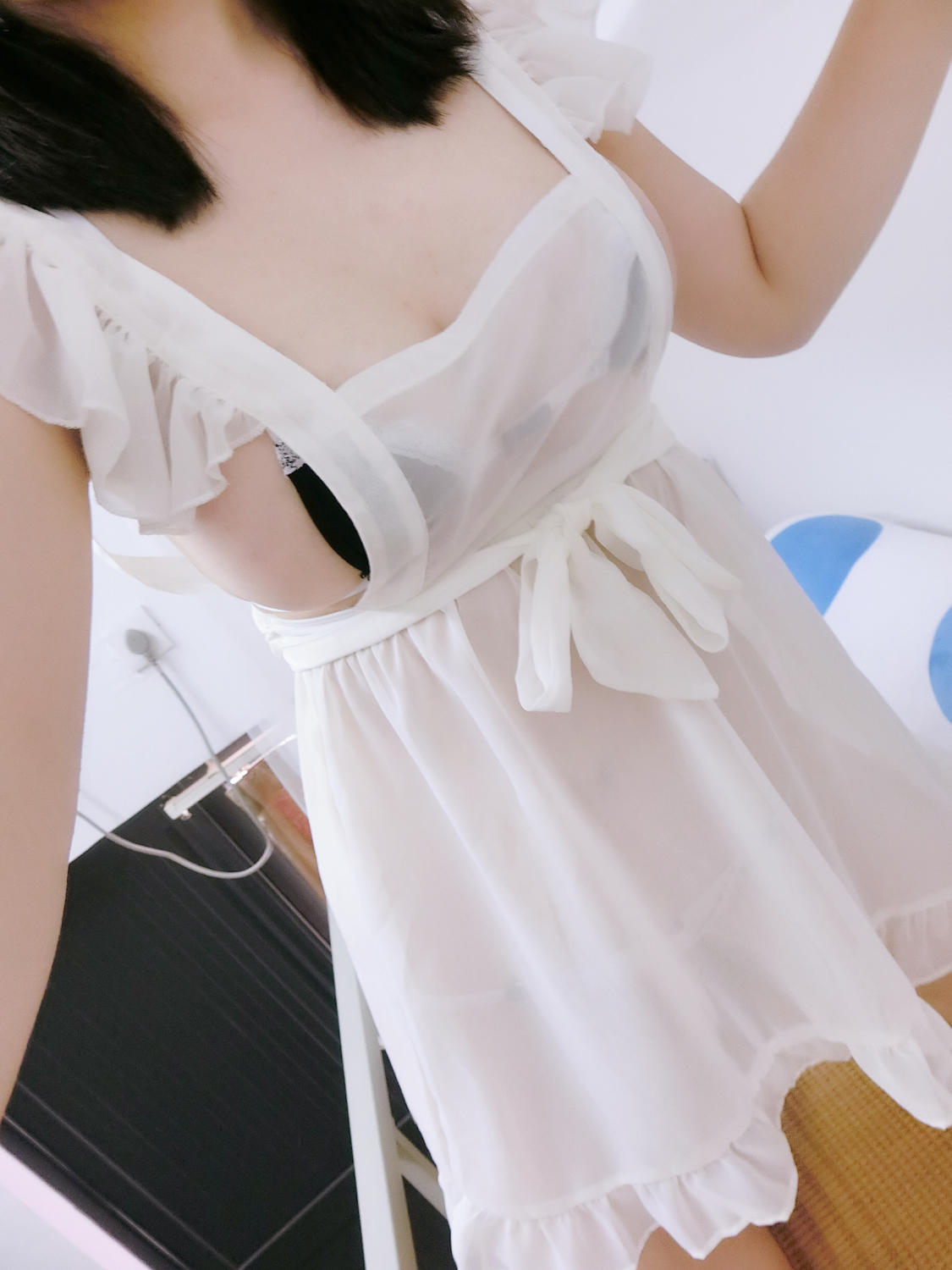 Weibo you mo - Maid lace underwear maid apron