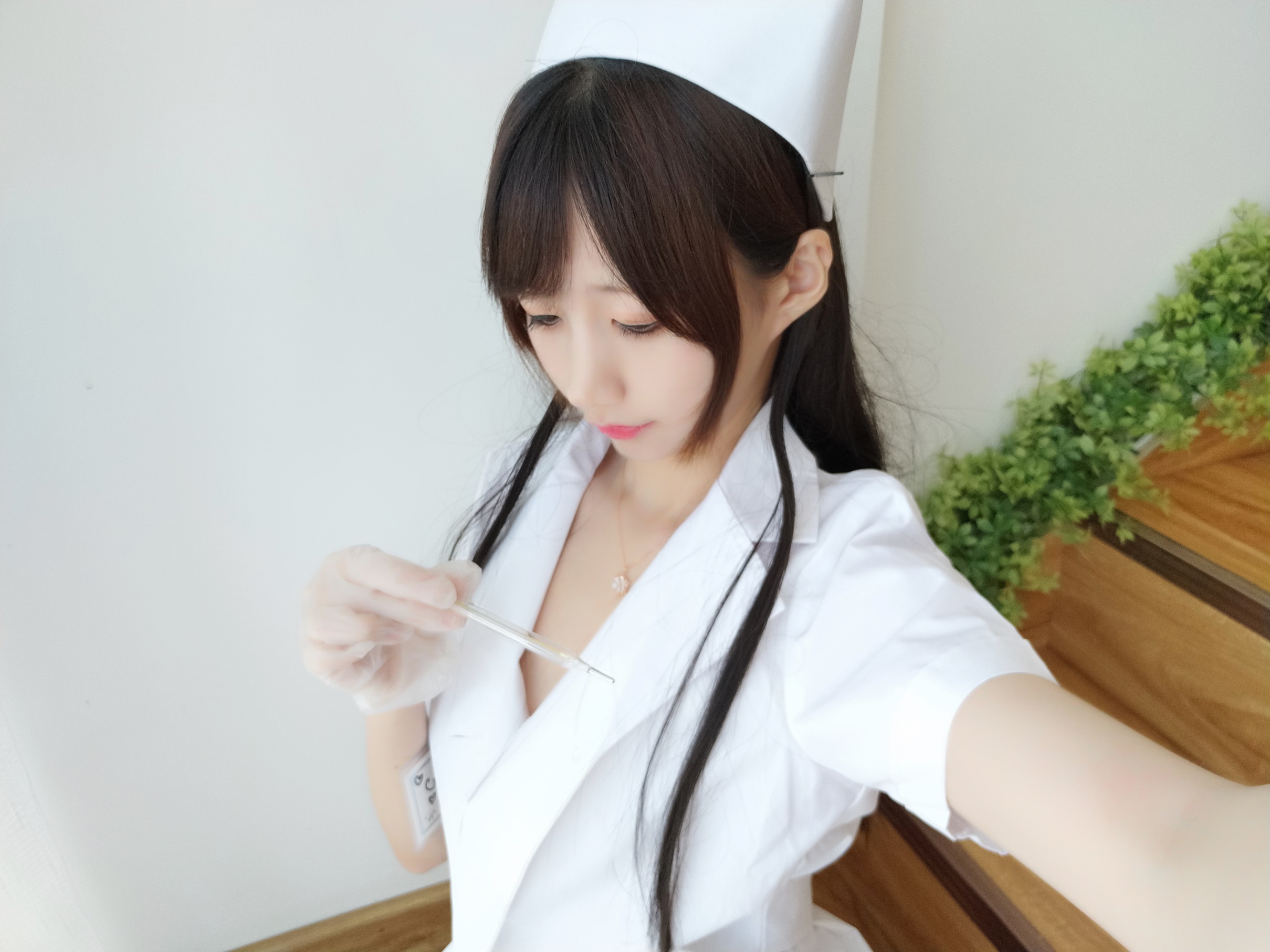 Nagisa magic cat - self photo series No.002 white silk nurse