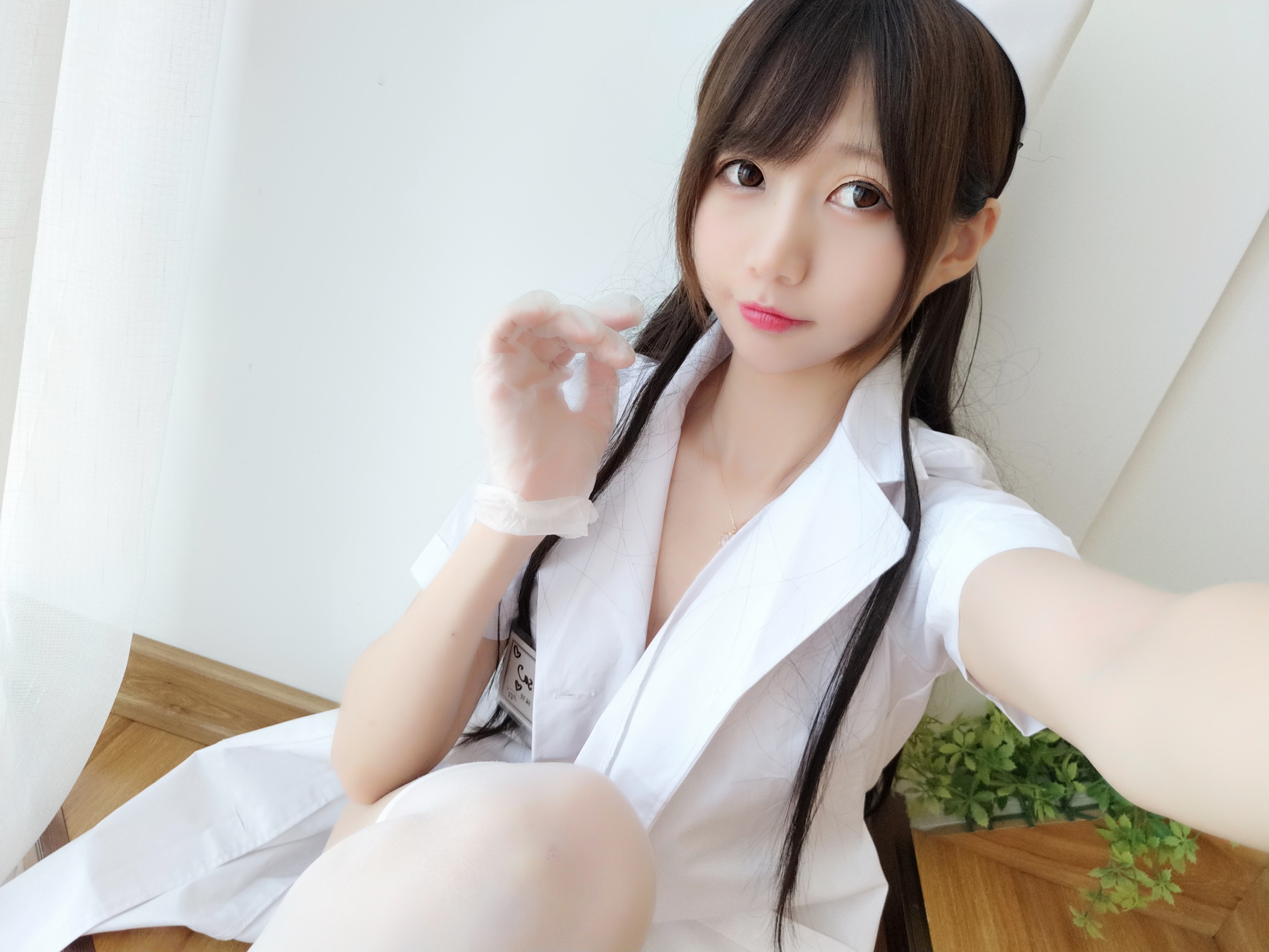 Nagisa magic cat - self photo series No.002 white silk nurse