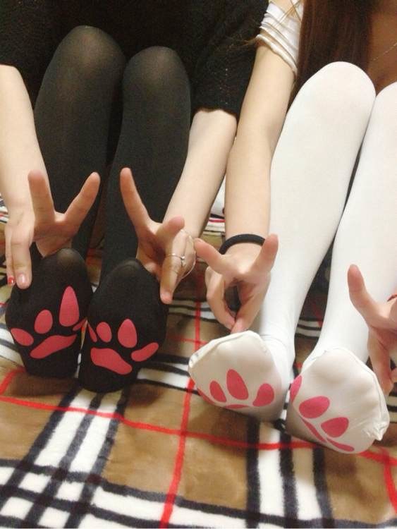 Rabbit play picture series knee socks~