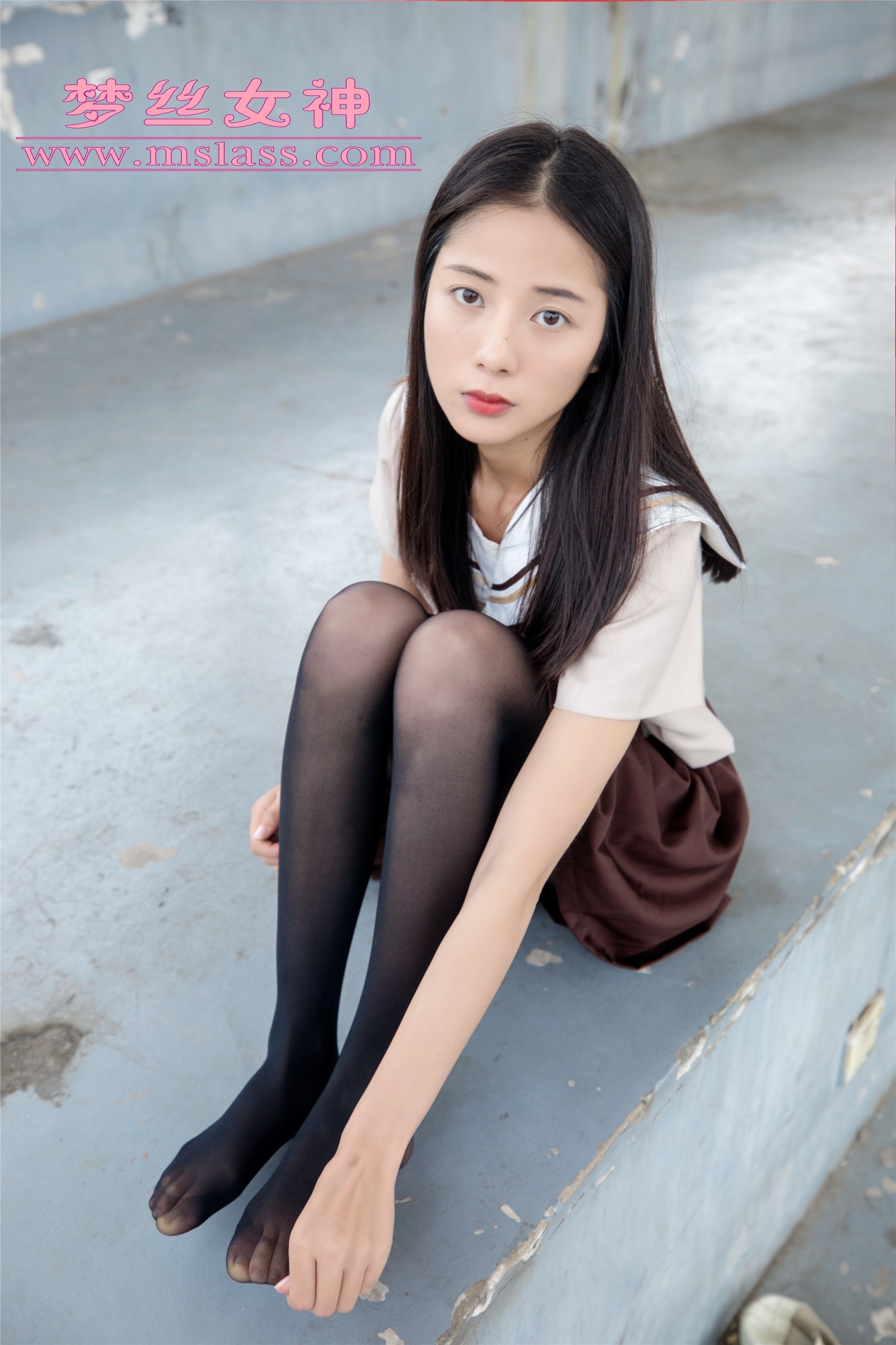 Mslass dream silk goddess JK black stockings of Xuexin College