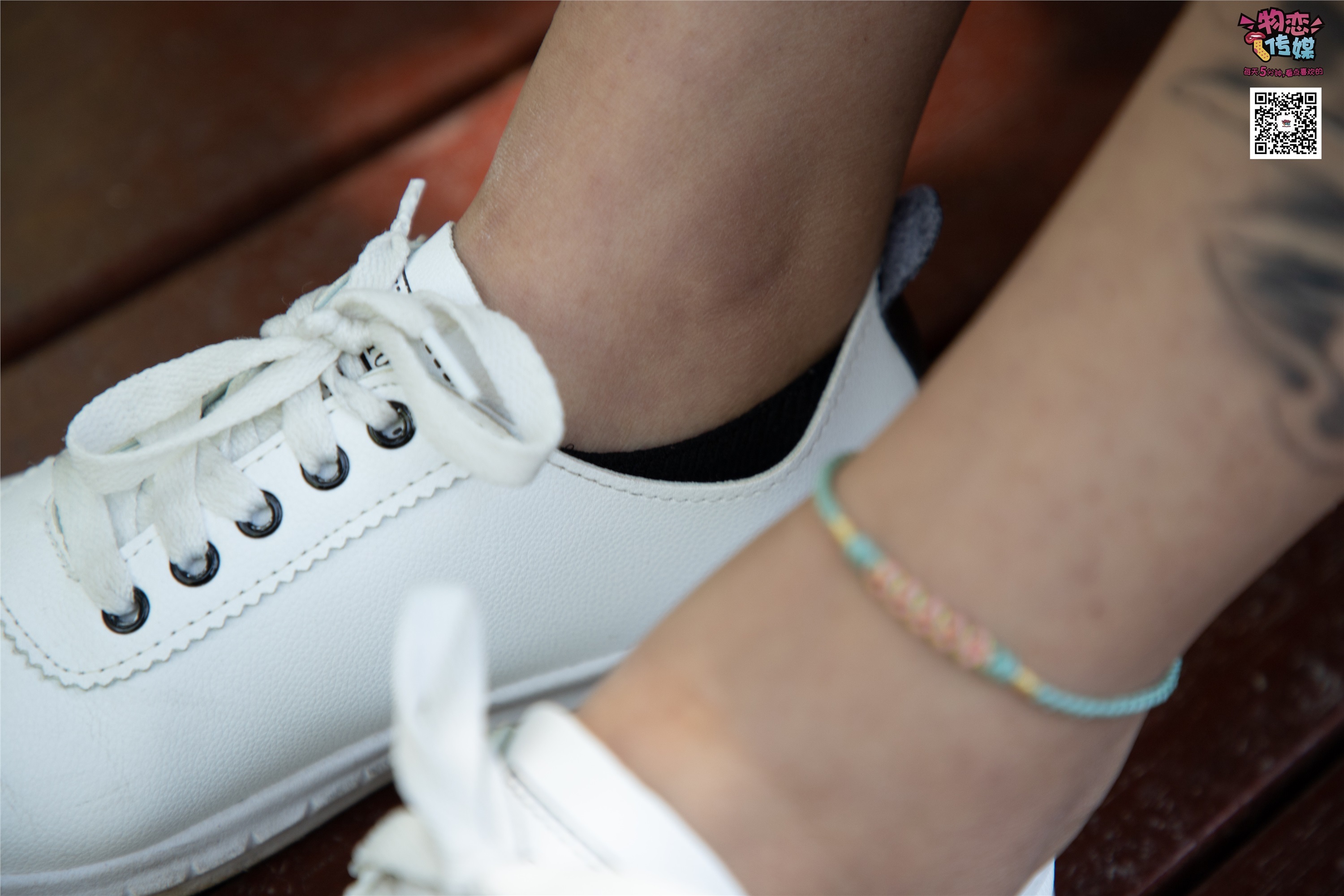 Love media no.011 pure girl next door, white shoes with black socks, cool summer