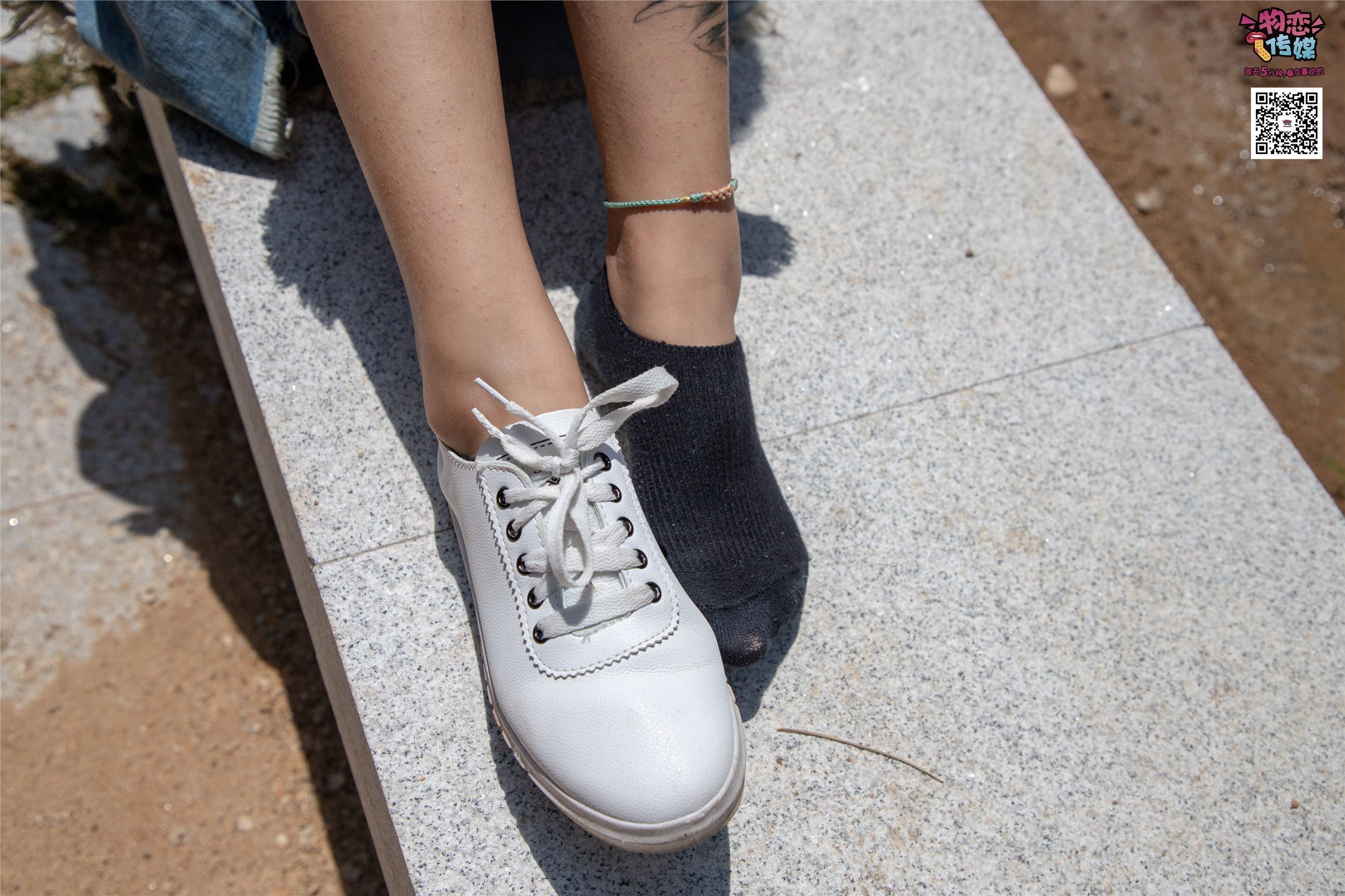 Love media no.011 pure girl next door, white shoes with black socks, cool summer