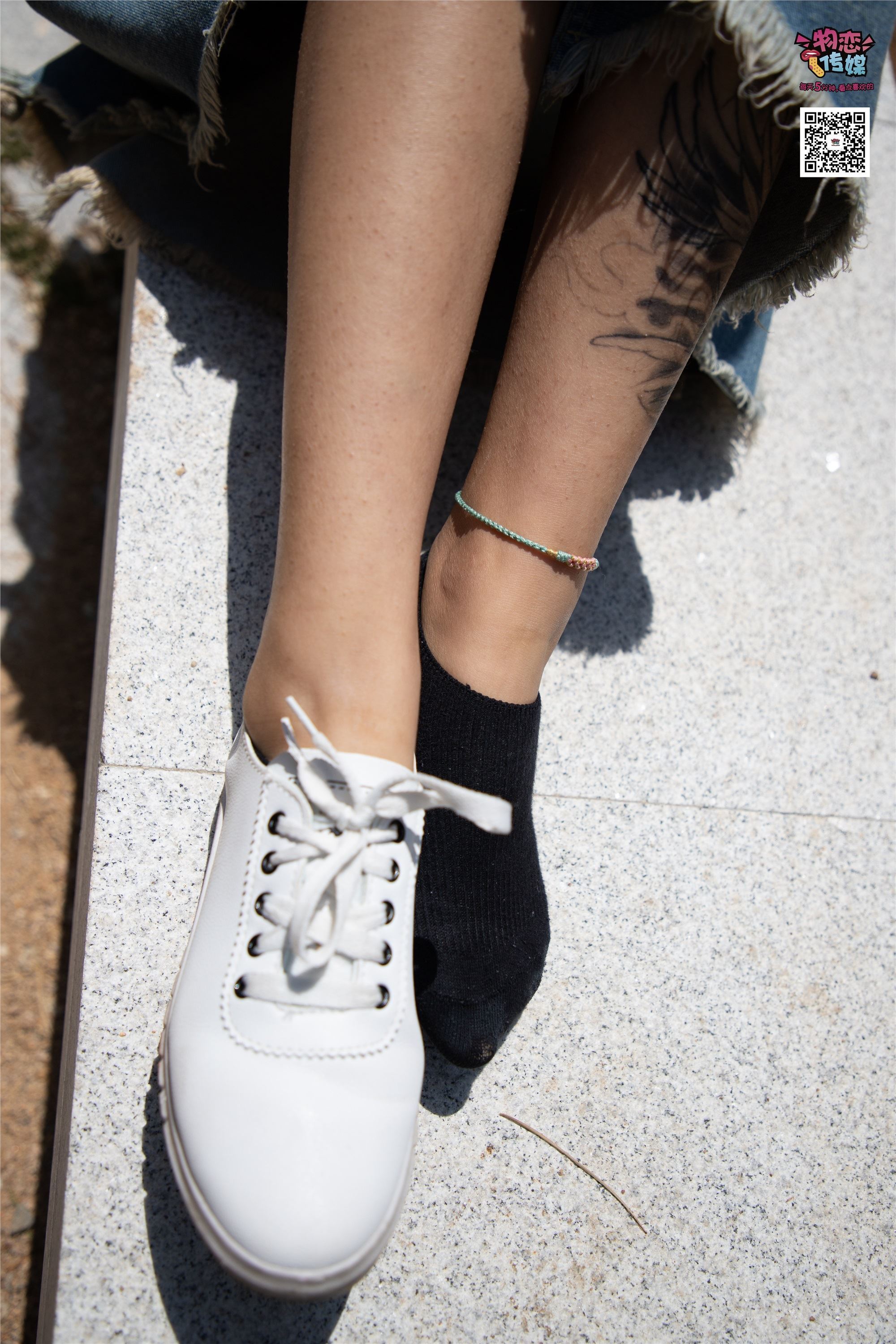 Love media no.011 pure girl next door, white shoes with black socks, cool summer