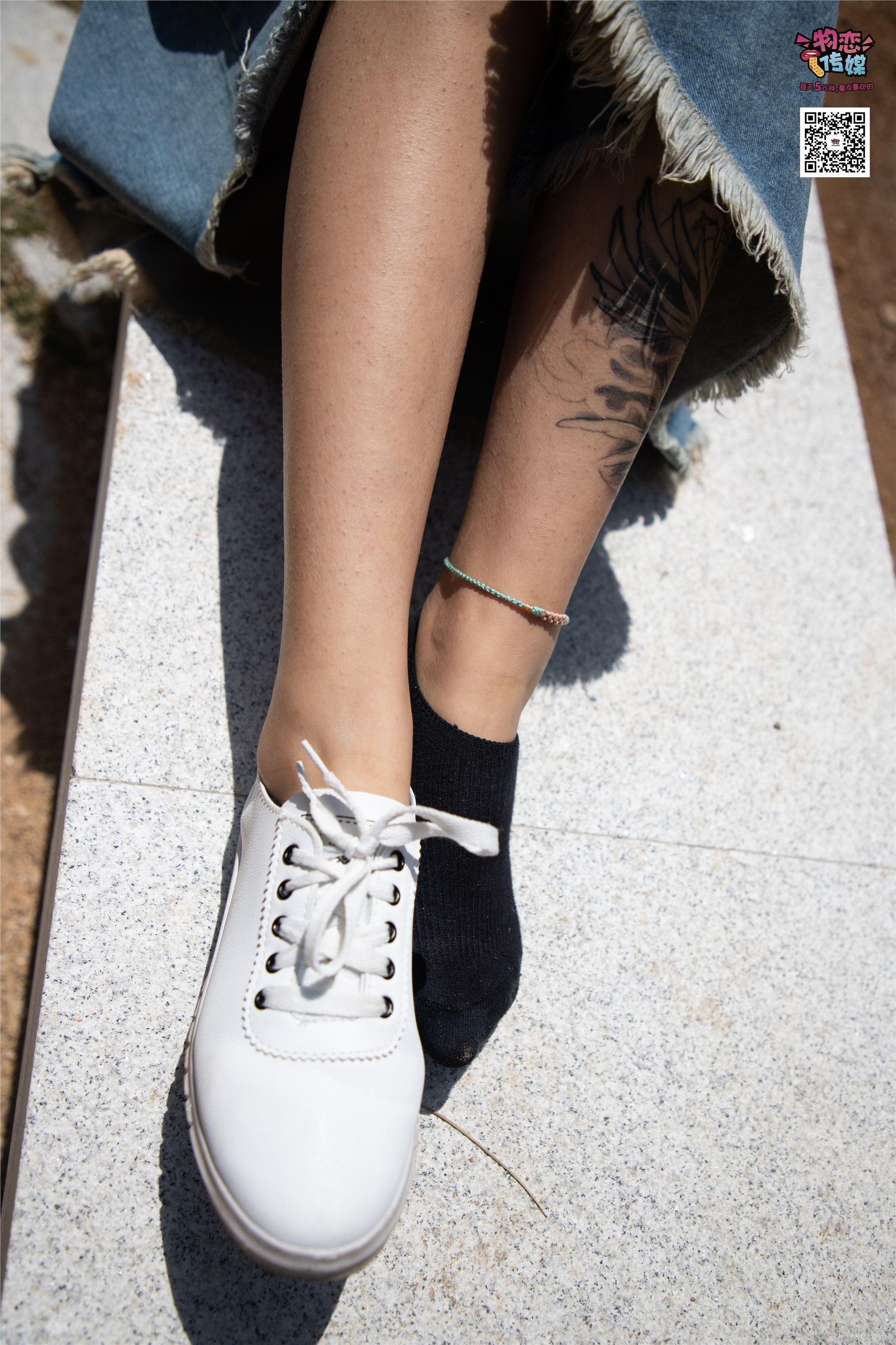 Love media no.011 pure girl next door, white shoes with black socks, cool summer