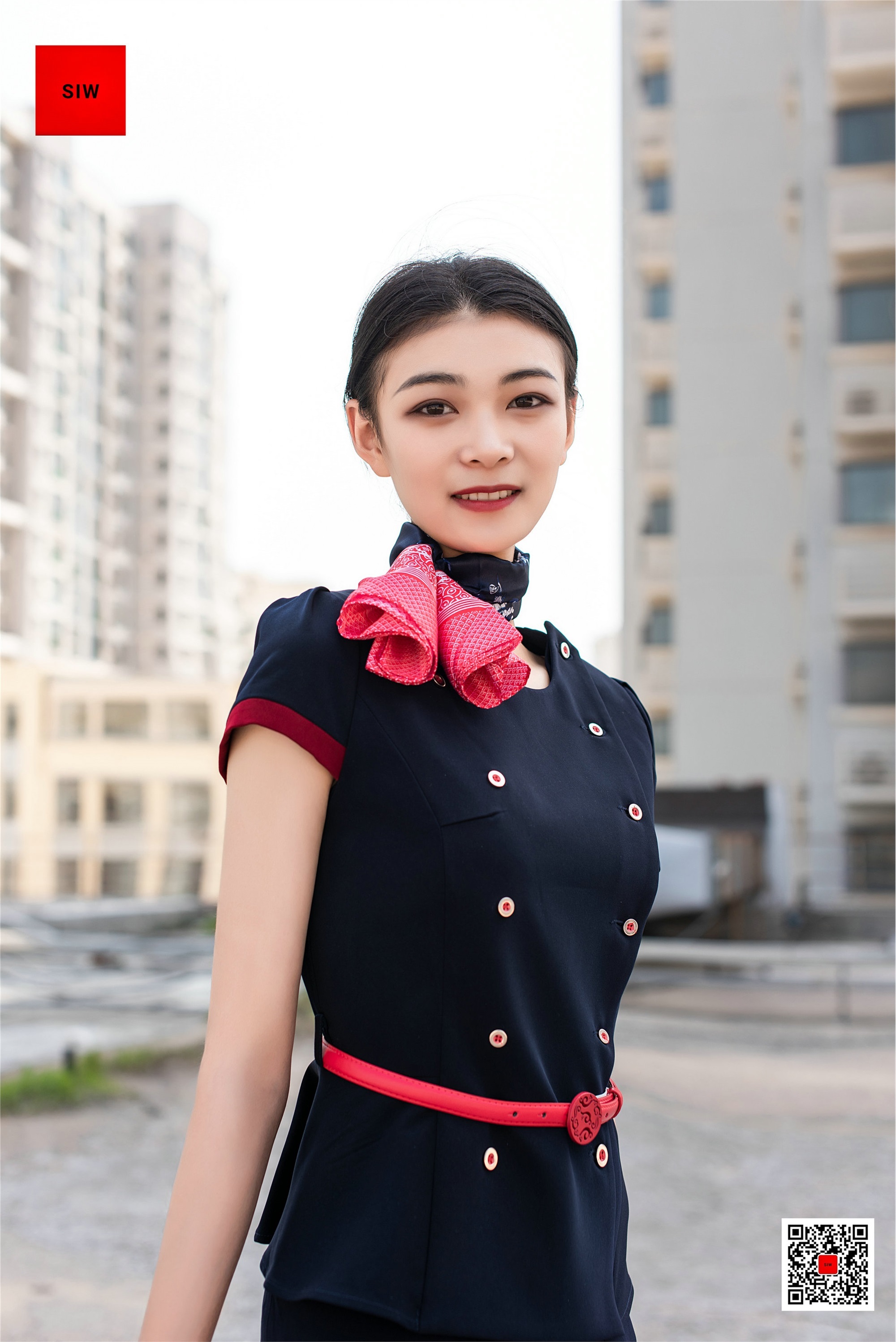 SIW gentle media spring and summer China Eastern Airlines short sleeve tooling belt Silk Scarf Belt Jiahui