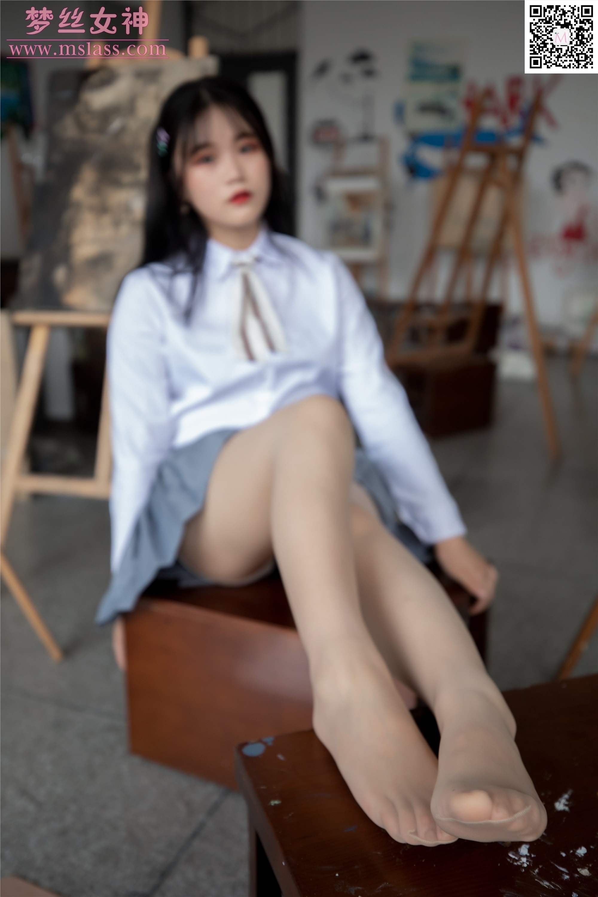 MSLASS梦丝女神 2019-09-25 Vol.053 恬恬 画室少女