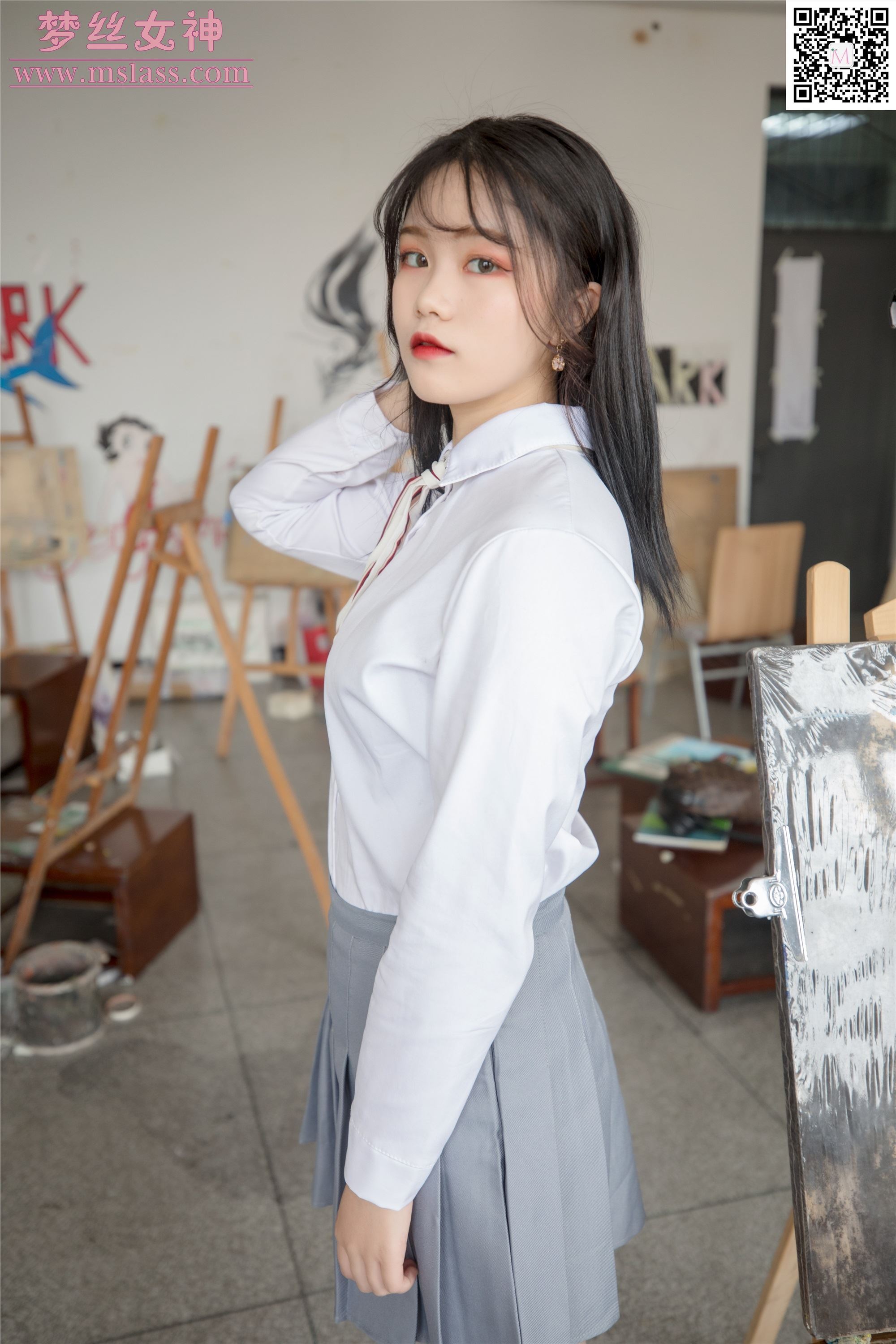 MSLASS梦丝女神 2019-09-25 Vol.053 恬恬 画室少女
