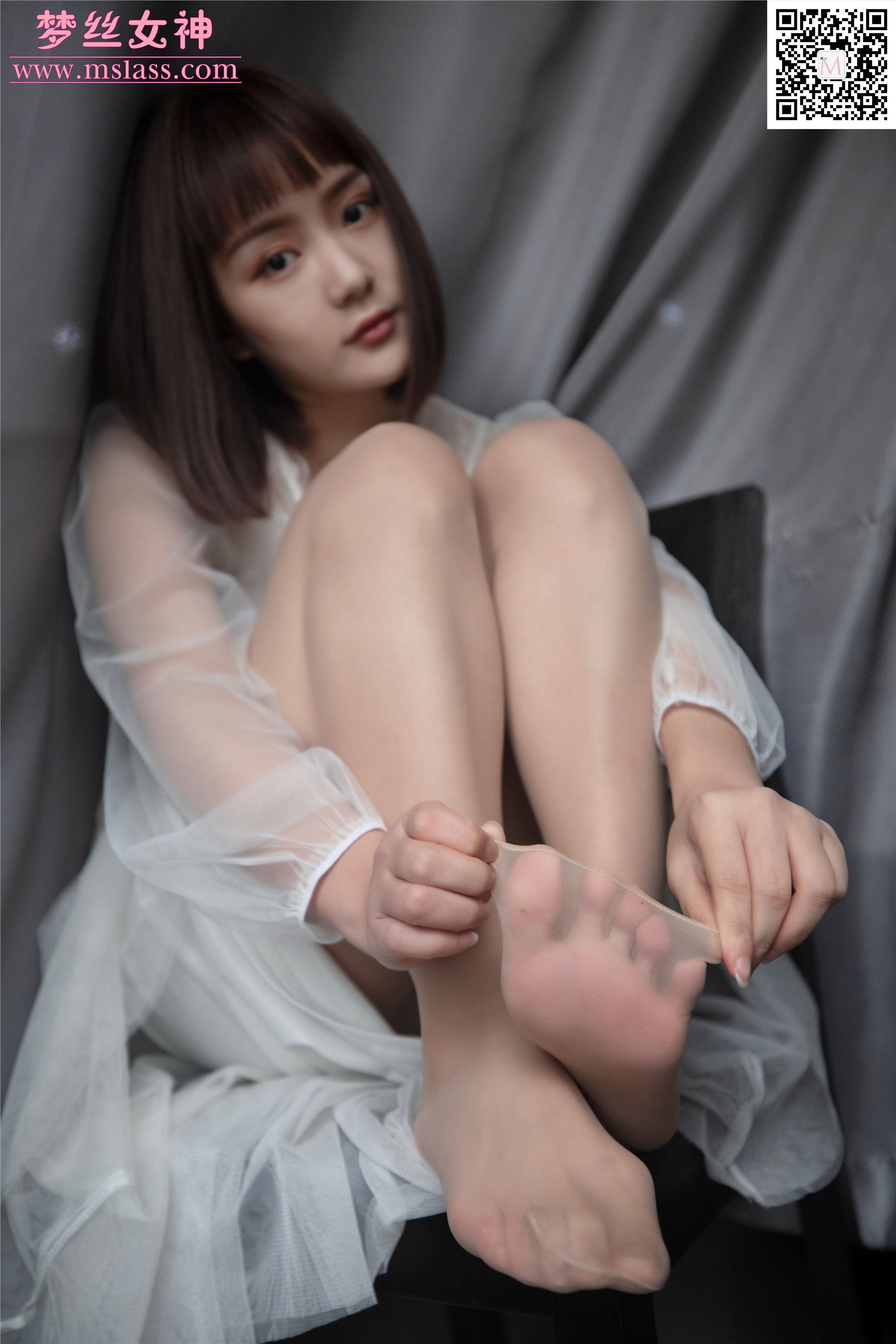 MSLASS梦丝女神 2019-11-23 Vol.073 莎莎 透明白纱裙