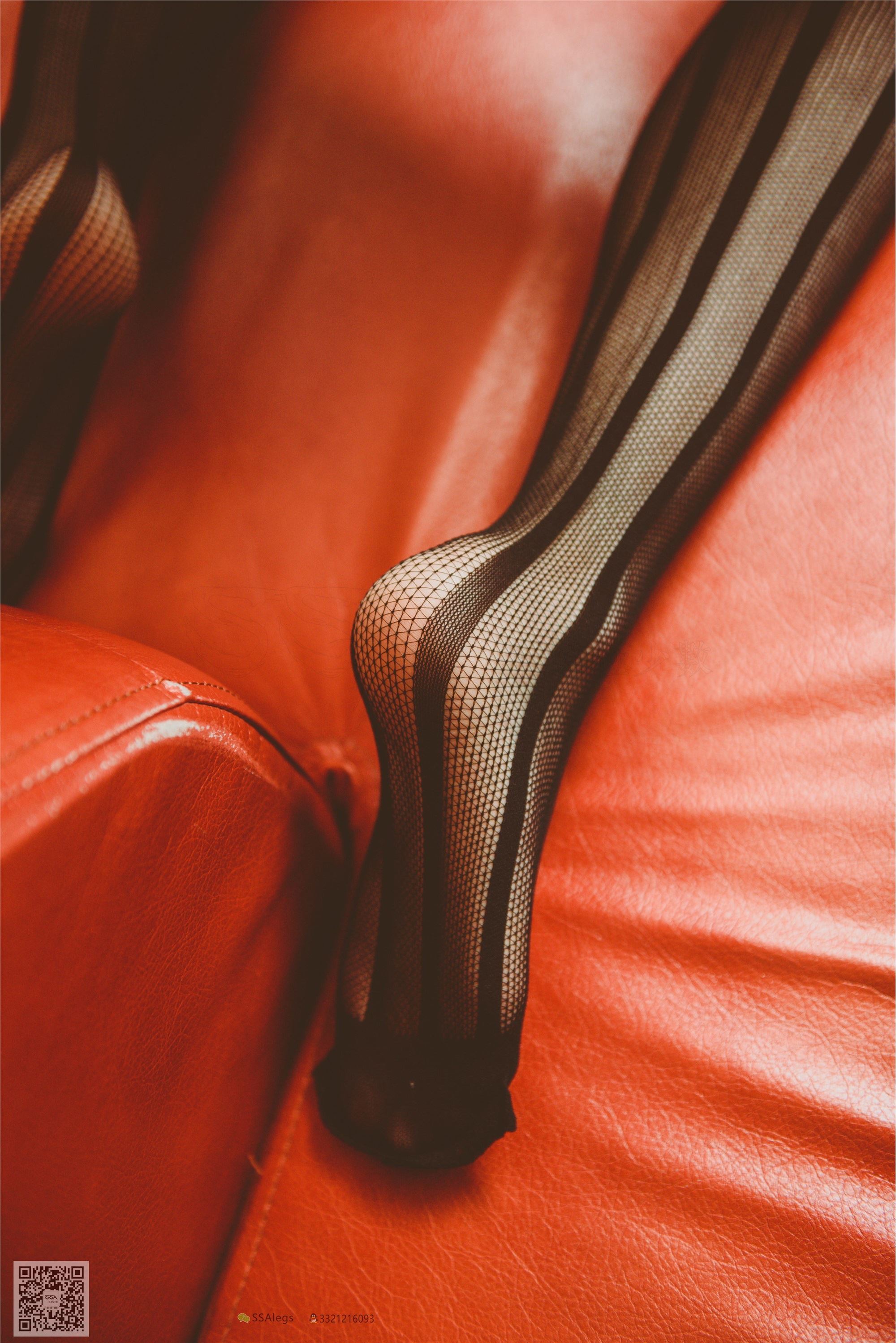 Close up of charming black silk stockings in the KTV box of SSA silk society vol.0019