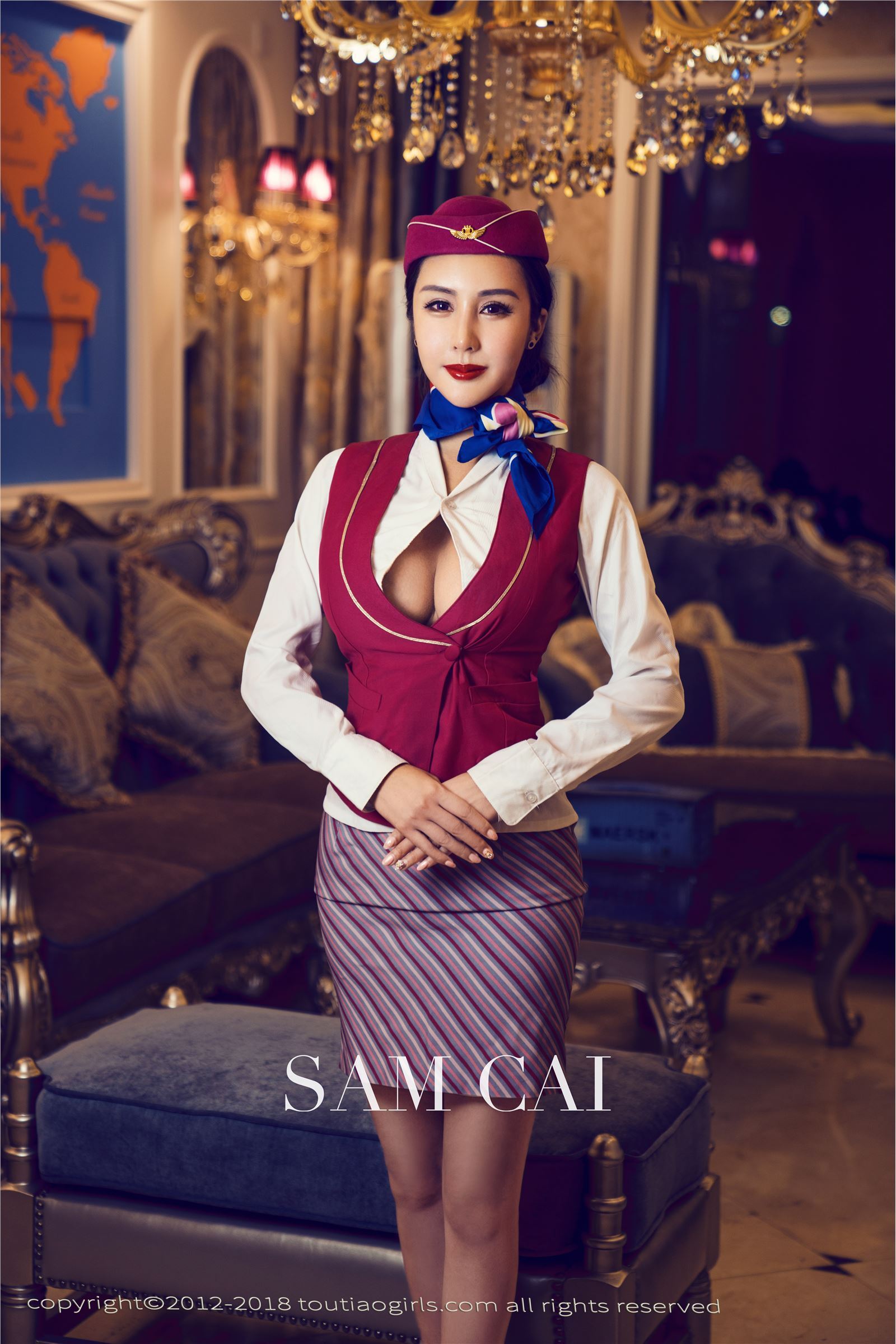 [Toutiao headline goddess] April 7, 2018 Miss Cai's personal stewardess