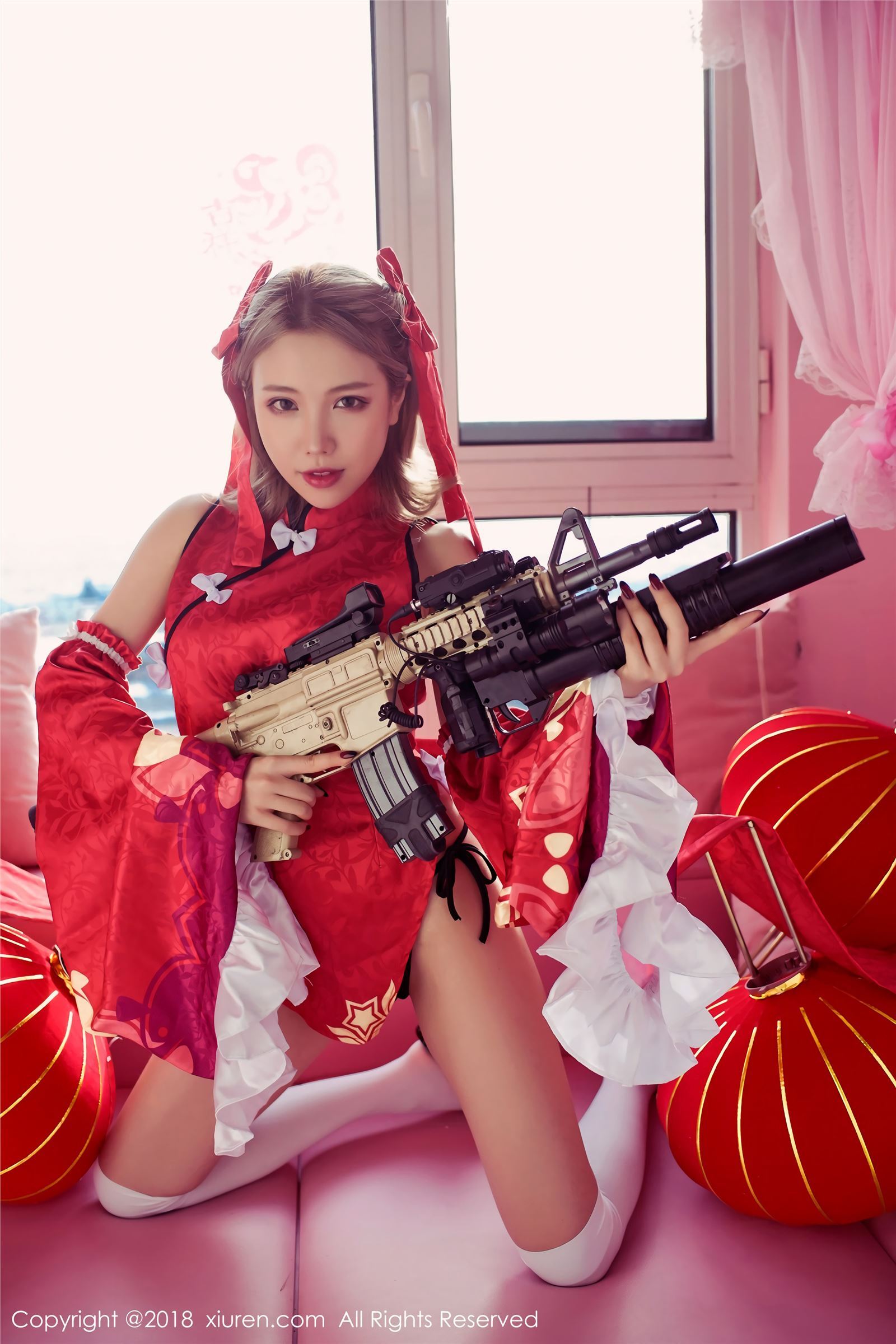 [xiuren.com] photo on January 25, 2018 no.911 cos gun girl Huang lelan