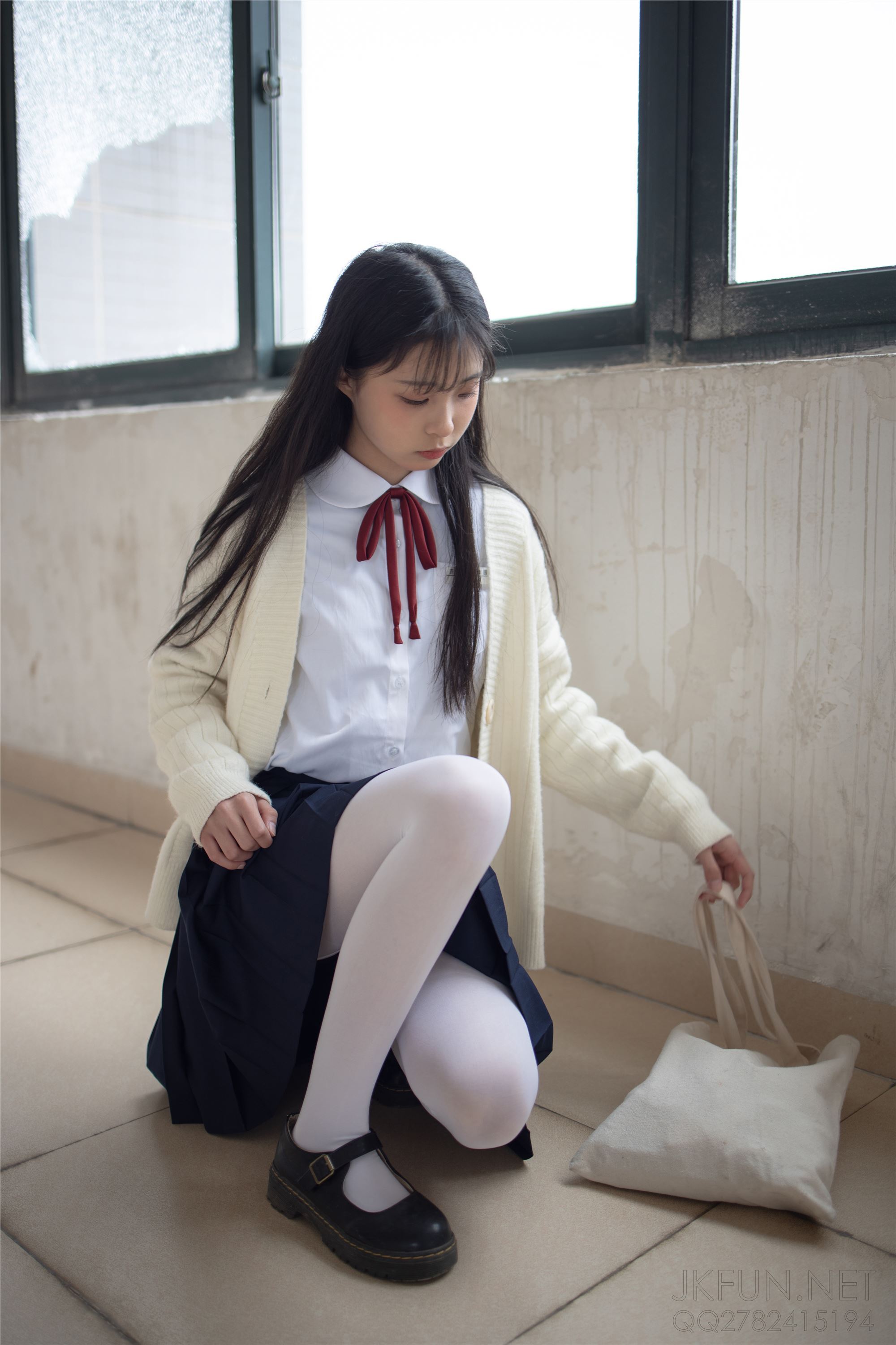 [Sen Luo financial group] Rose's full photo jkfun-001 sweet rice pure white silk schoolgirl