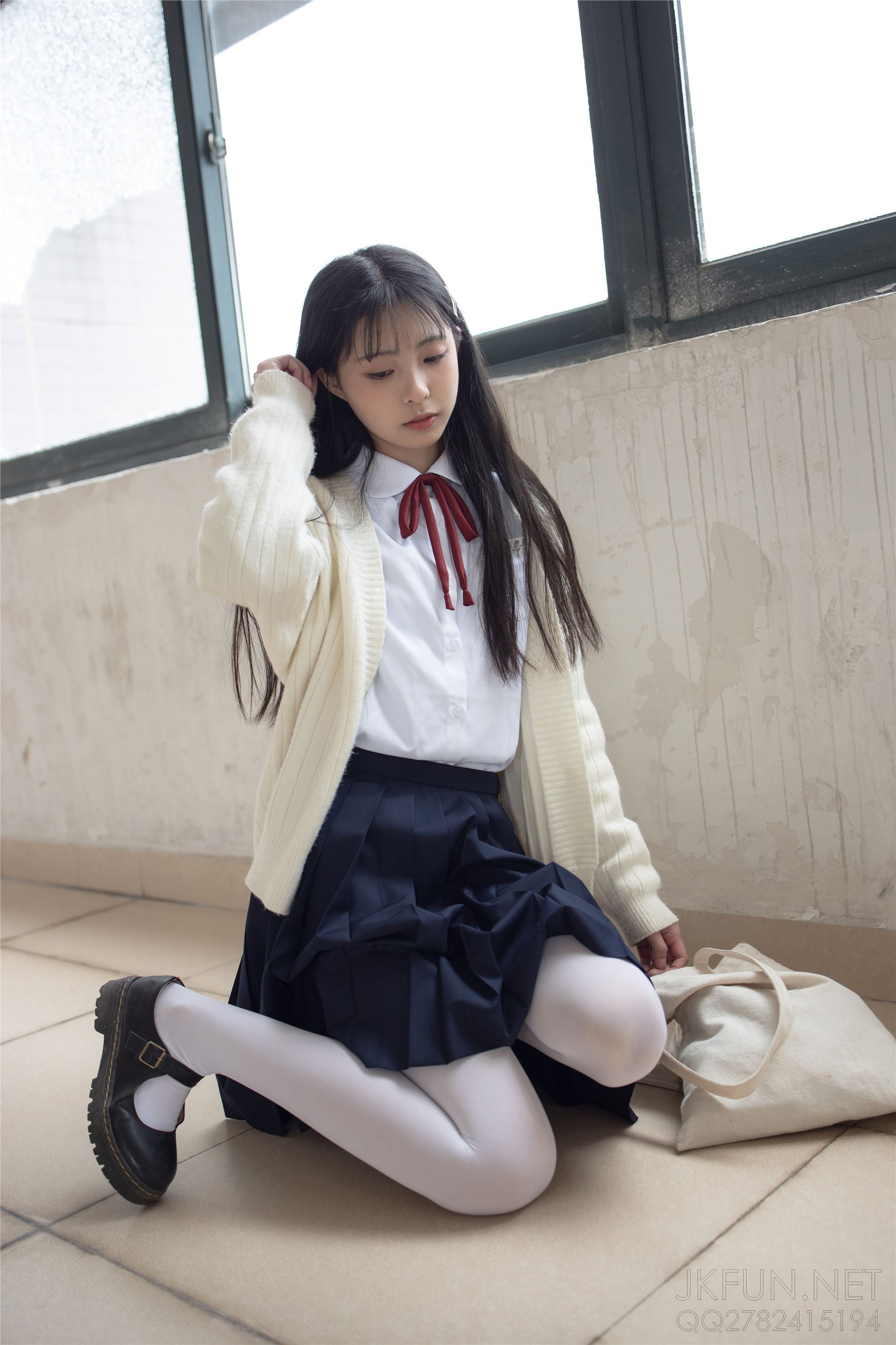 [Sen Luo financial group] Rose's full photo jkfun-001 sweet rice pure white silk schoolgirl