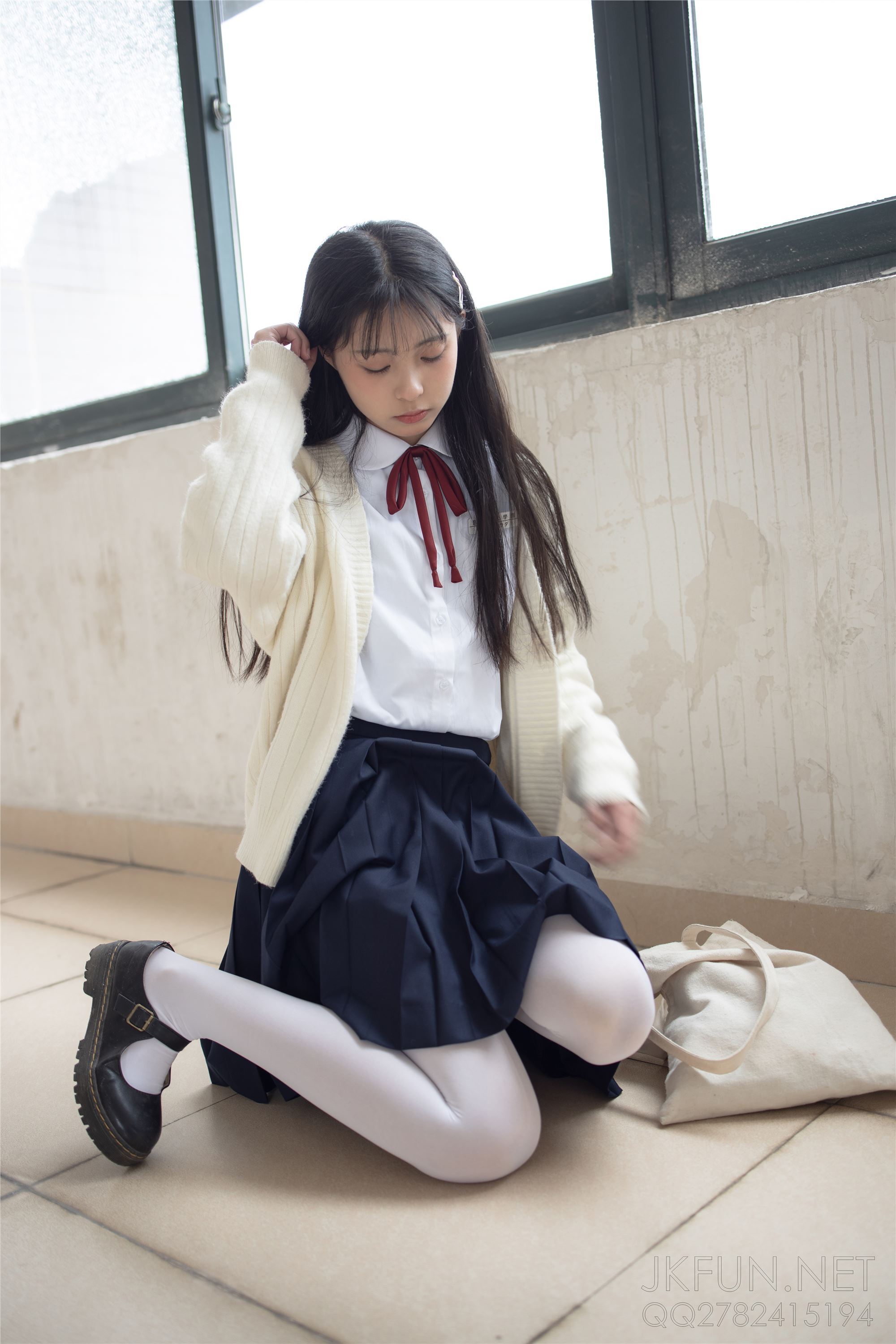 [Sen Luo financial group] Rose's full photo jkfun-001 sweet rice pure white silk schoolgirl
