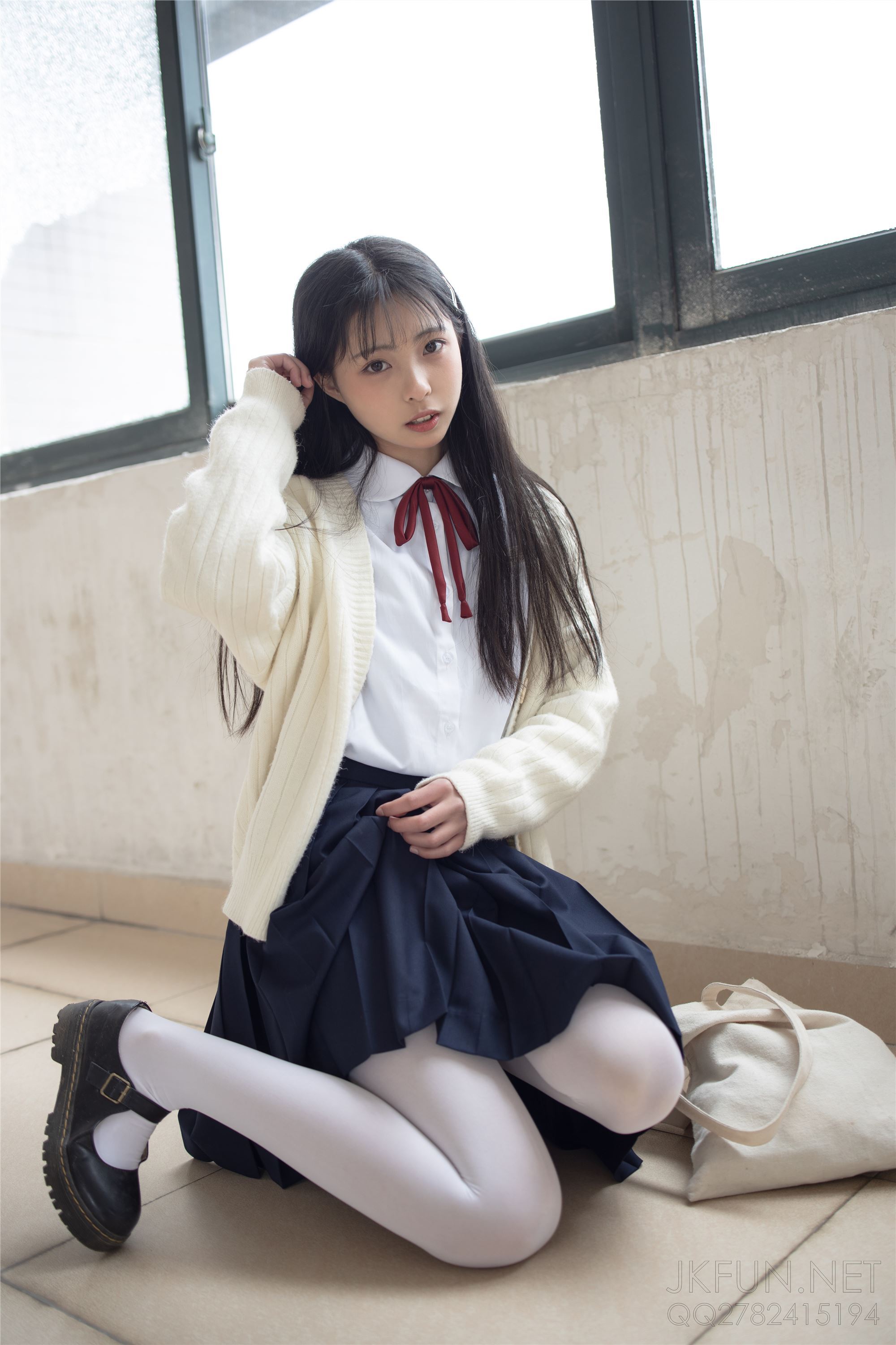 [Sen Luo financial group] Rose's full photo jkfun-001 sweet rice pure white silk schoolgirl