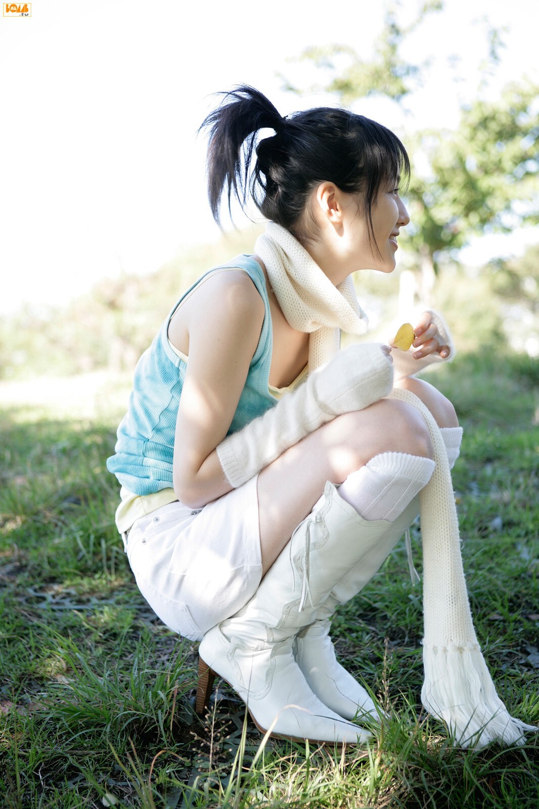 Young women playing outdoors