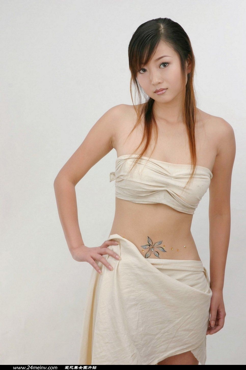 White cloth breast