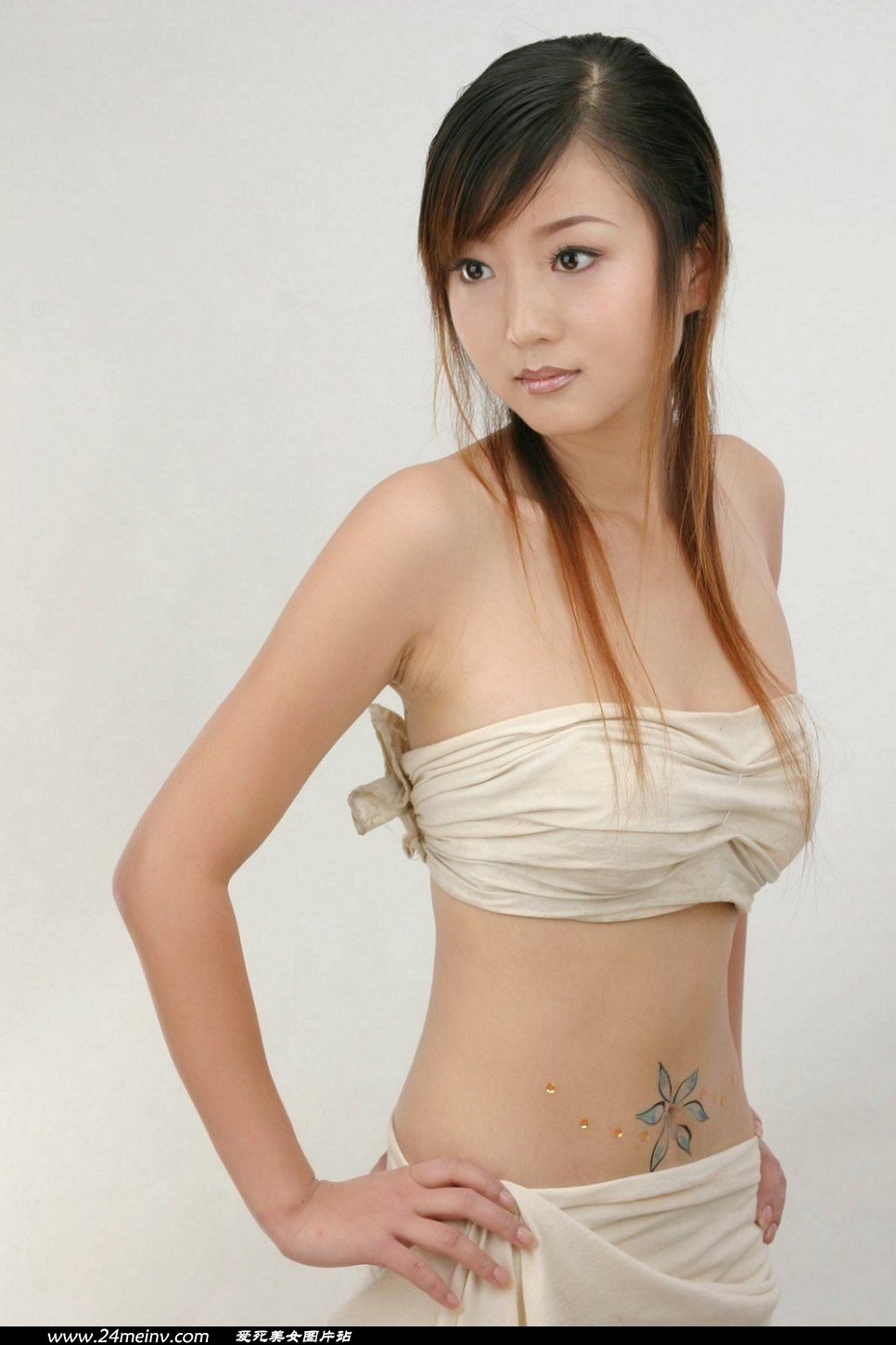 White cloth breast