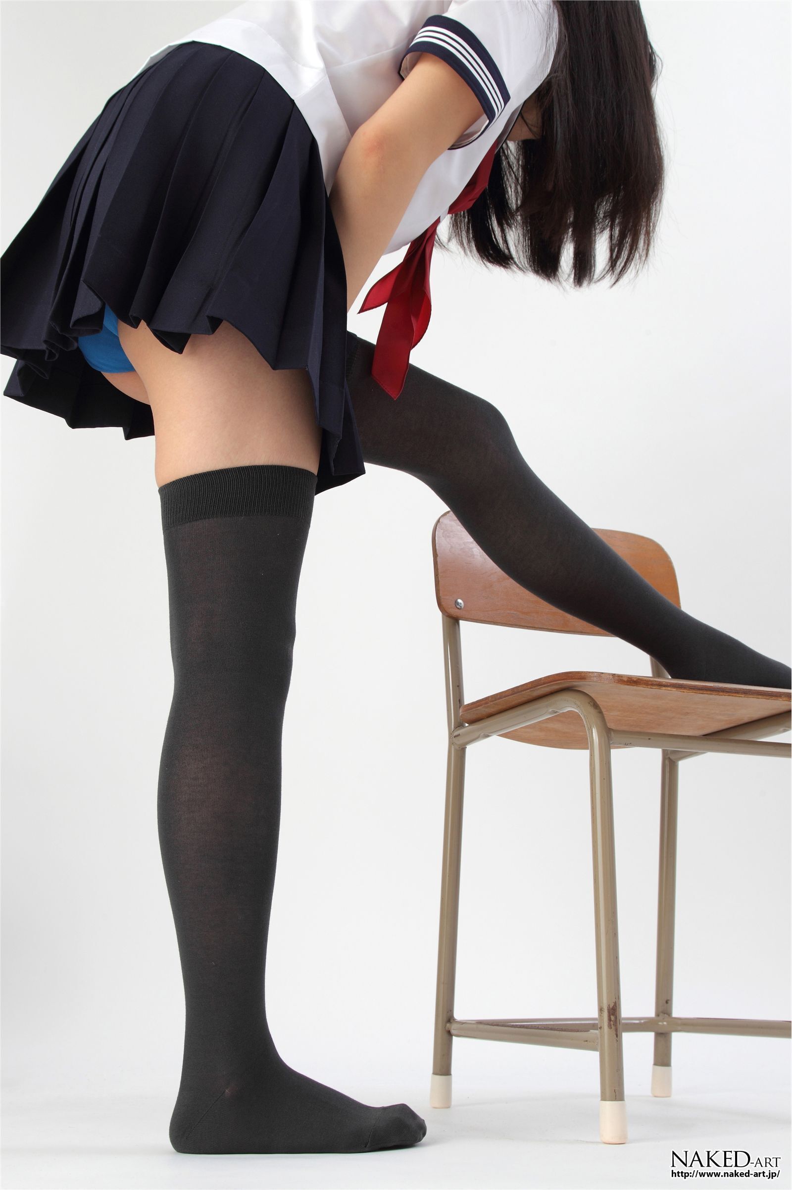 Anonymous sailor clothes and knee high Japan AV women's