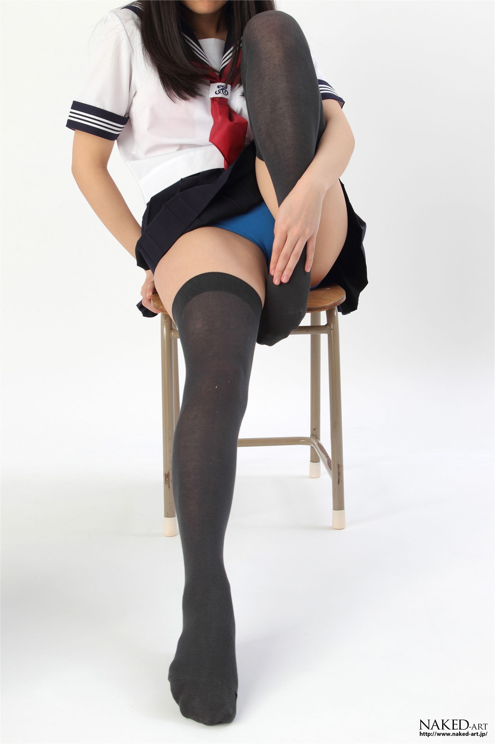 Anonymous sailor clothes and knee high Japan AV women's