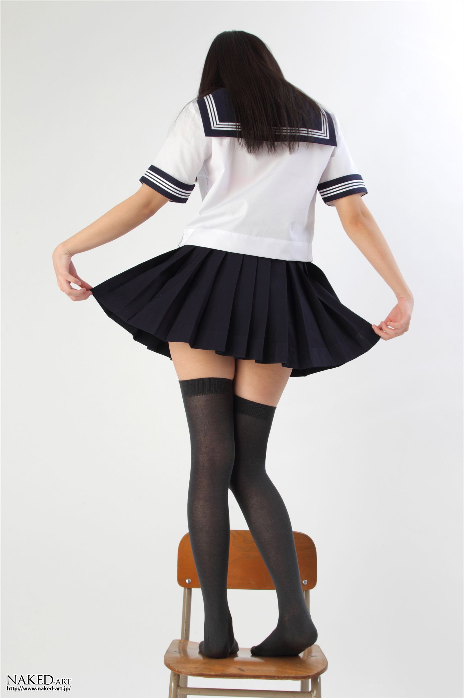 Anonymous sailor clothes and knee high Japan AV women's