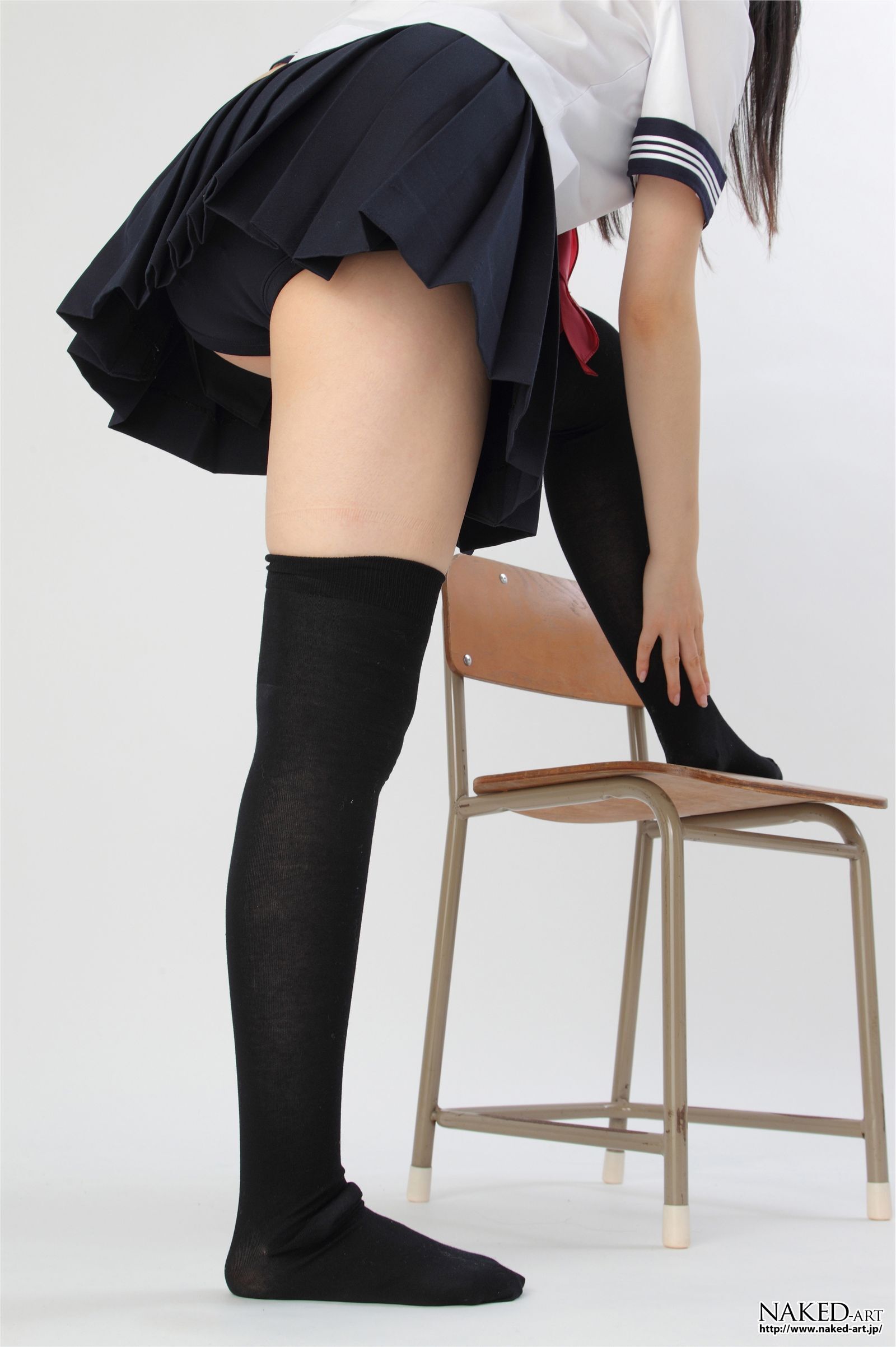 Anonymous sailor clothes and knee high Japan AV women's