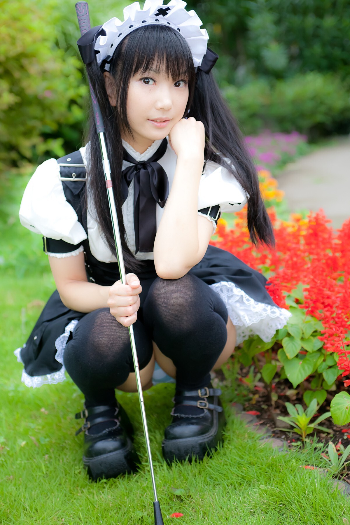 Cosplay uniform beauty lotus - Coser Collection 8 C78 - Outdoor stockings