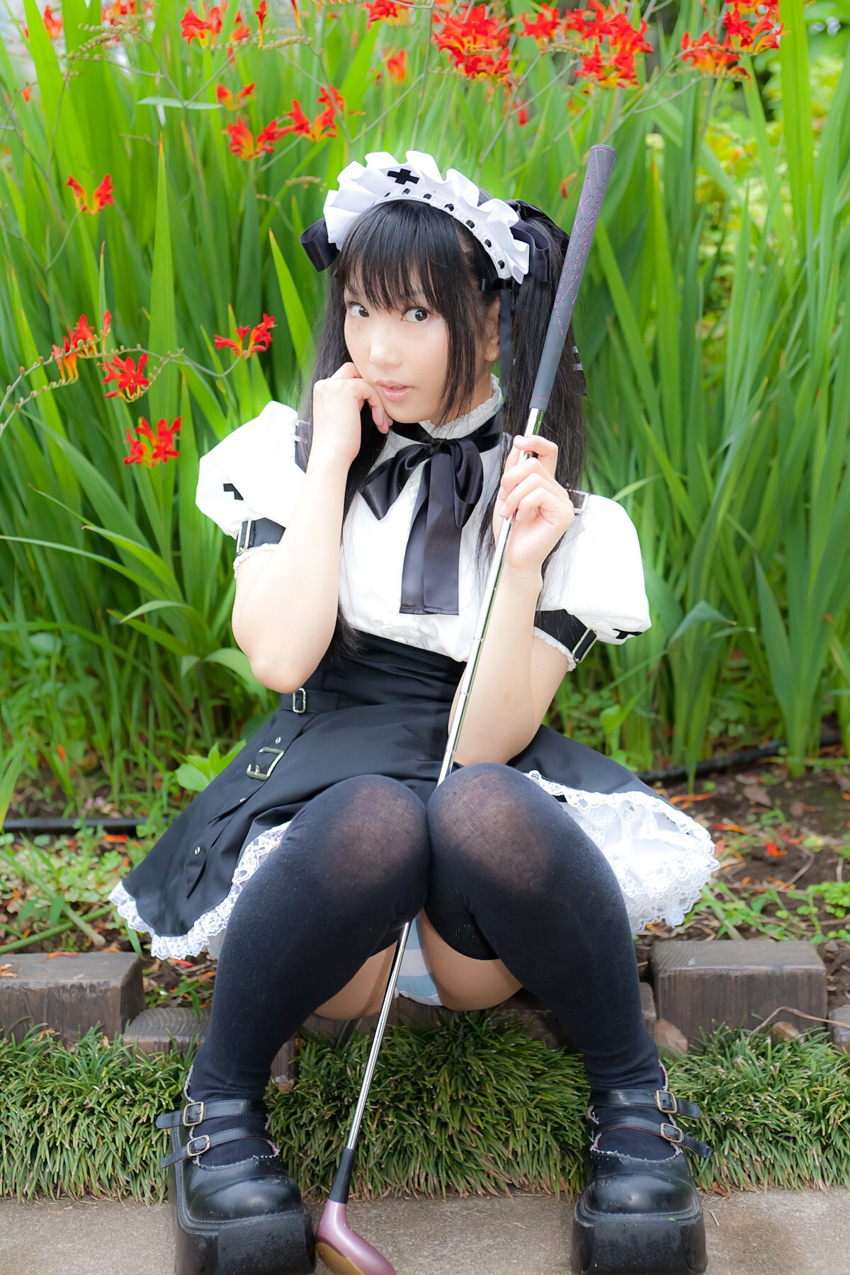 Cosplay uniform beauty lotus - Coser Collection 8 C78 - Outdoor stockings