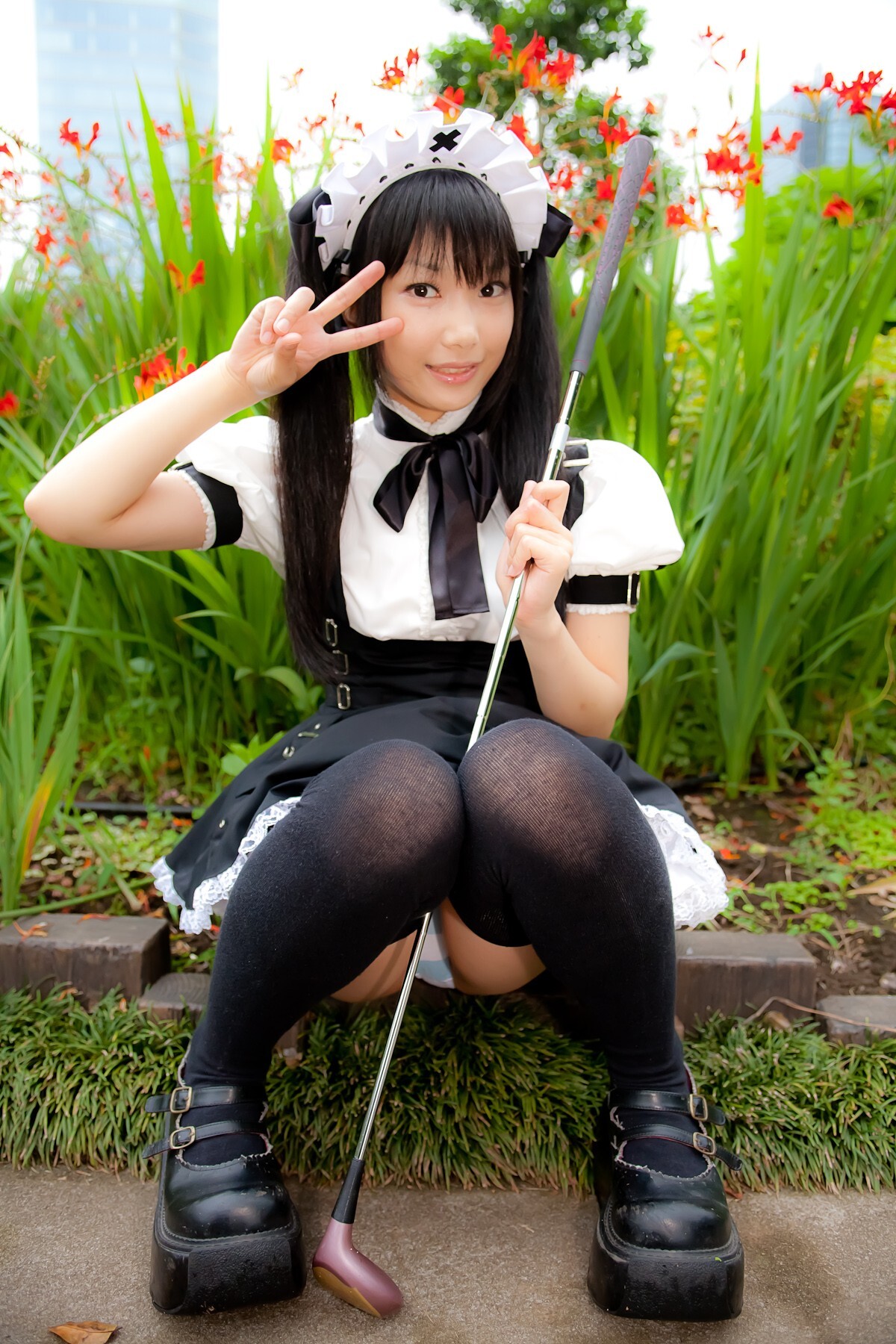 Cosplay uniform beauty lotus - Coser Collection 8 C78 - Outdoor stockings