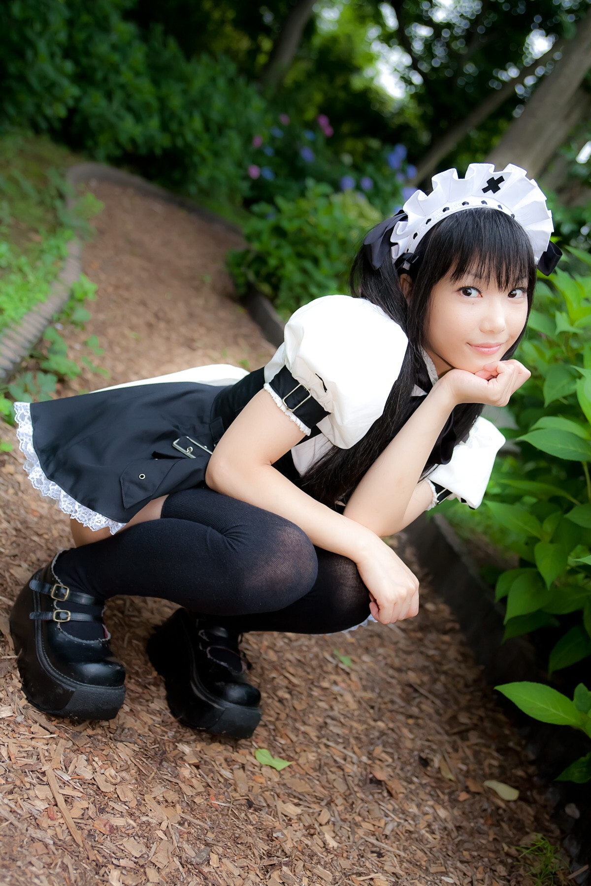 Cosplay uniform beauty lotus - Coser Collection 8 C78 - Outdoor stockings