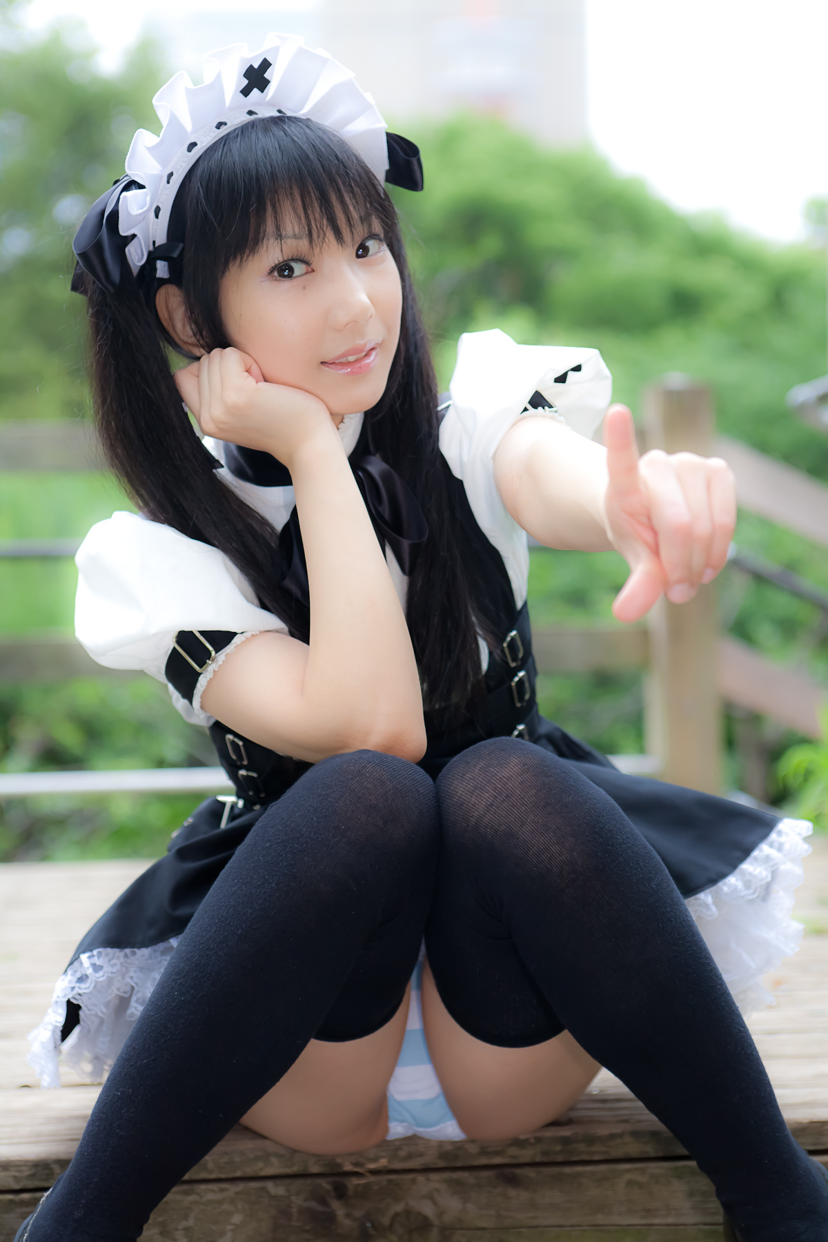 Cosplay uniform beauty lotus - Coser Collection 8 C78 - Outdoor stockings