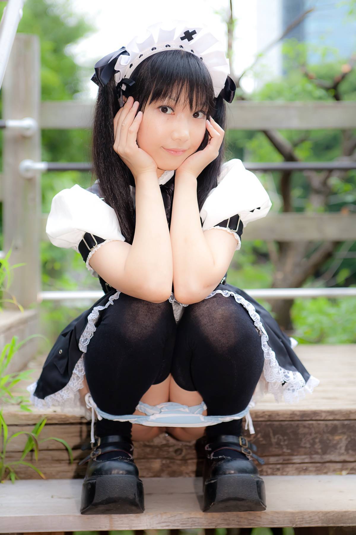 Cosplay uniform beauty lotus - Coser Collection 8 C78 - Outdoor stockings