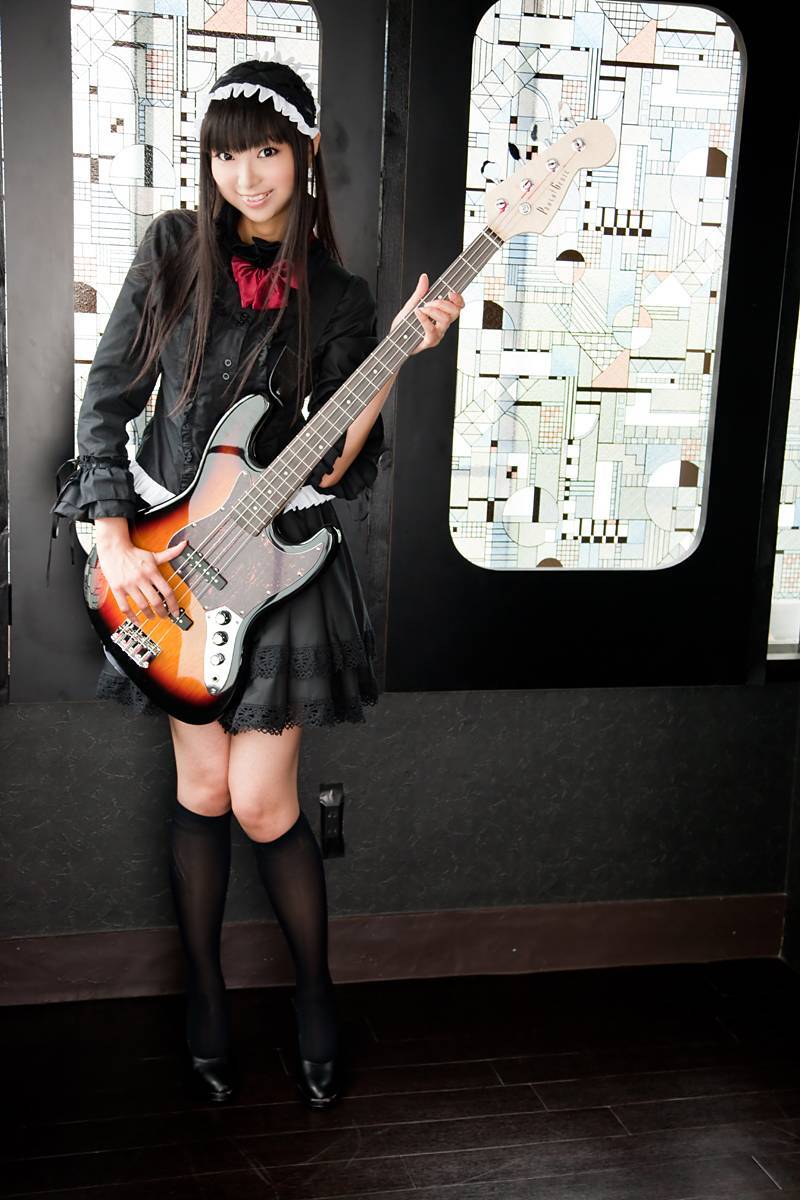 Silk stockings beauty guitar campus cosplay