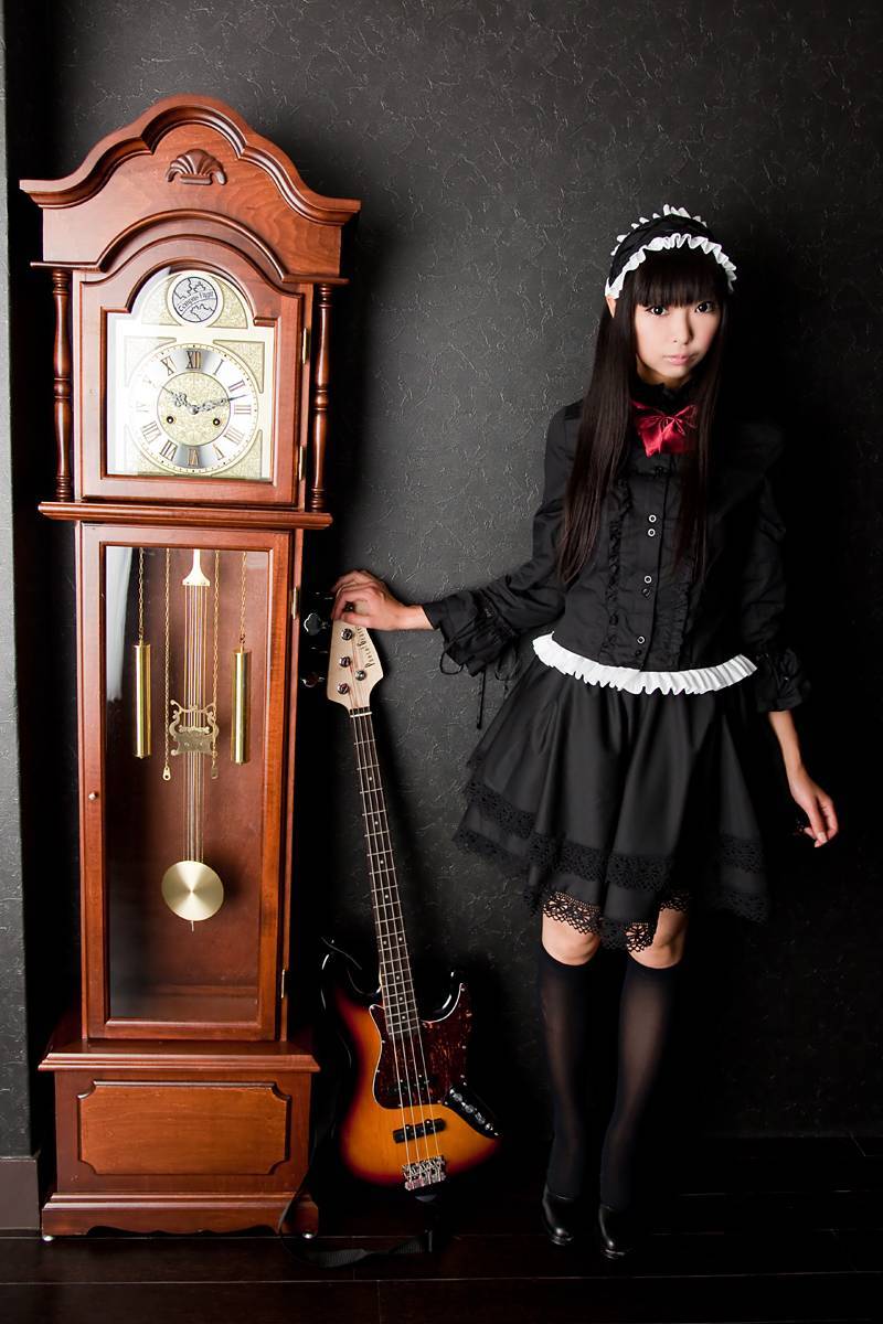 Silk stockings beauty guitar campus cosplay