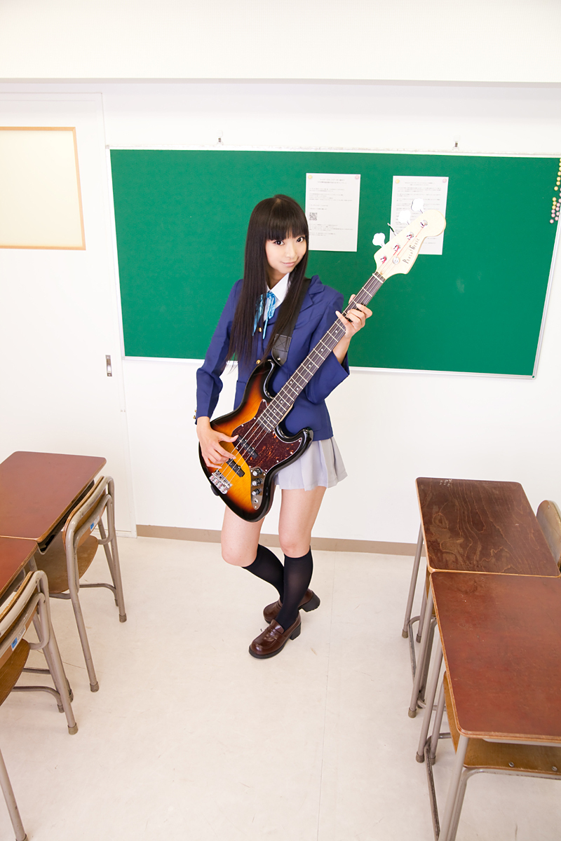 Silk stockings beauty guitar campus cosplay