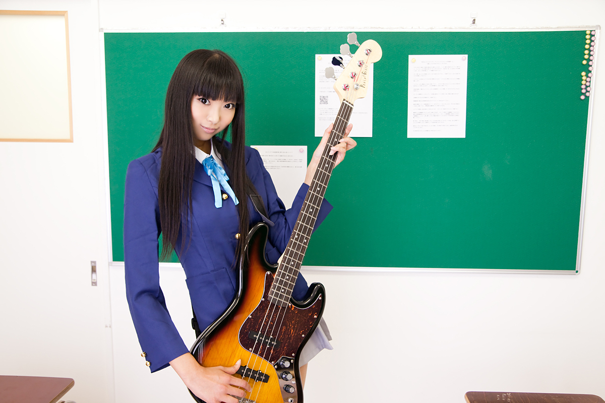 Silk stockings beauty guitar campus cosplay