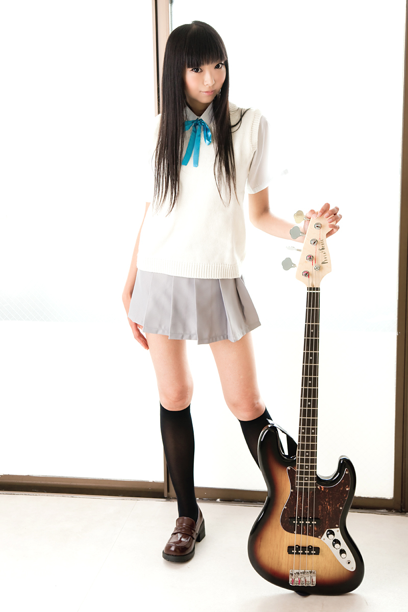 Silk stockings beauty guitar campus cosplay