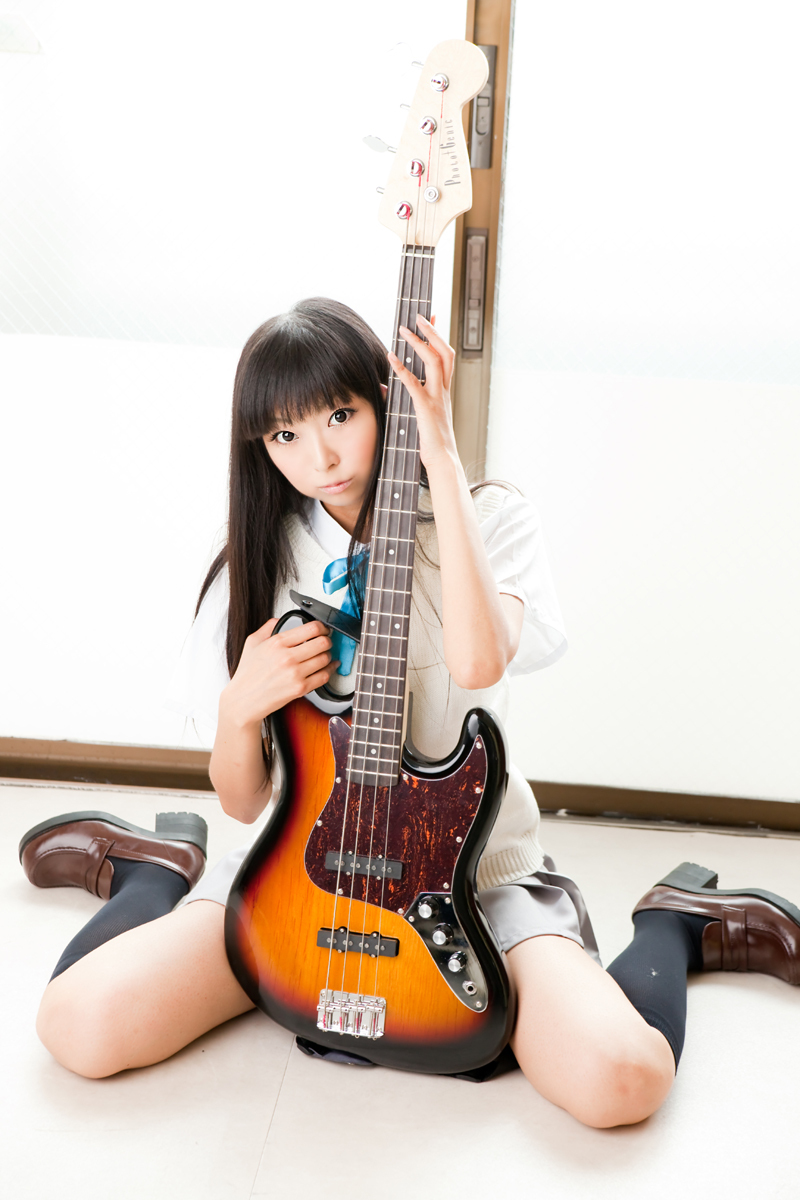 Silk stockings beauty guitar campus cosplay