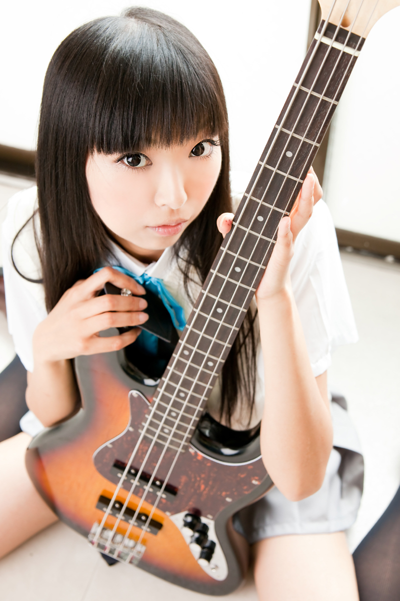 Silk stockings beauty guitar campus cosplay