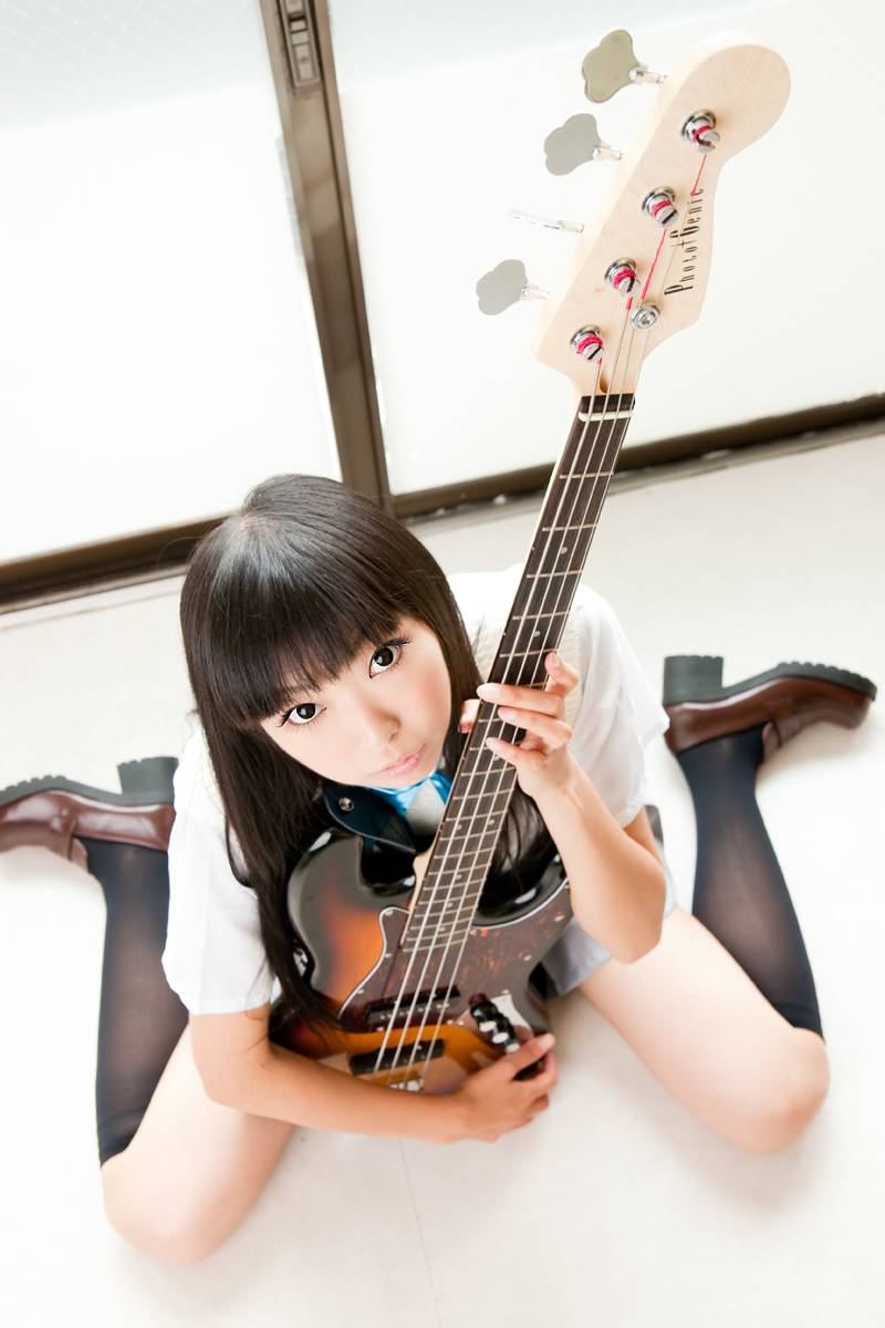 Silk stockings beauty guitar campus cosplay