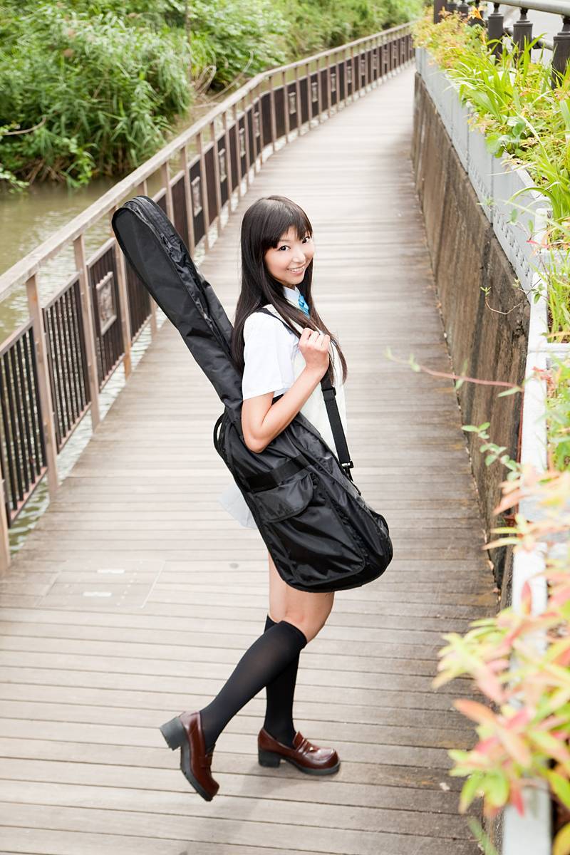 Silk stockings beauty guitar campus cosplay