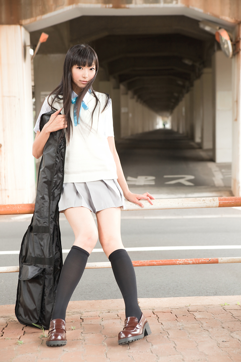 Silk stockings beauty guitar campus cosplay