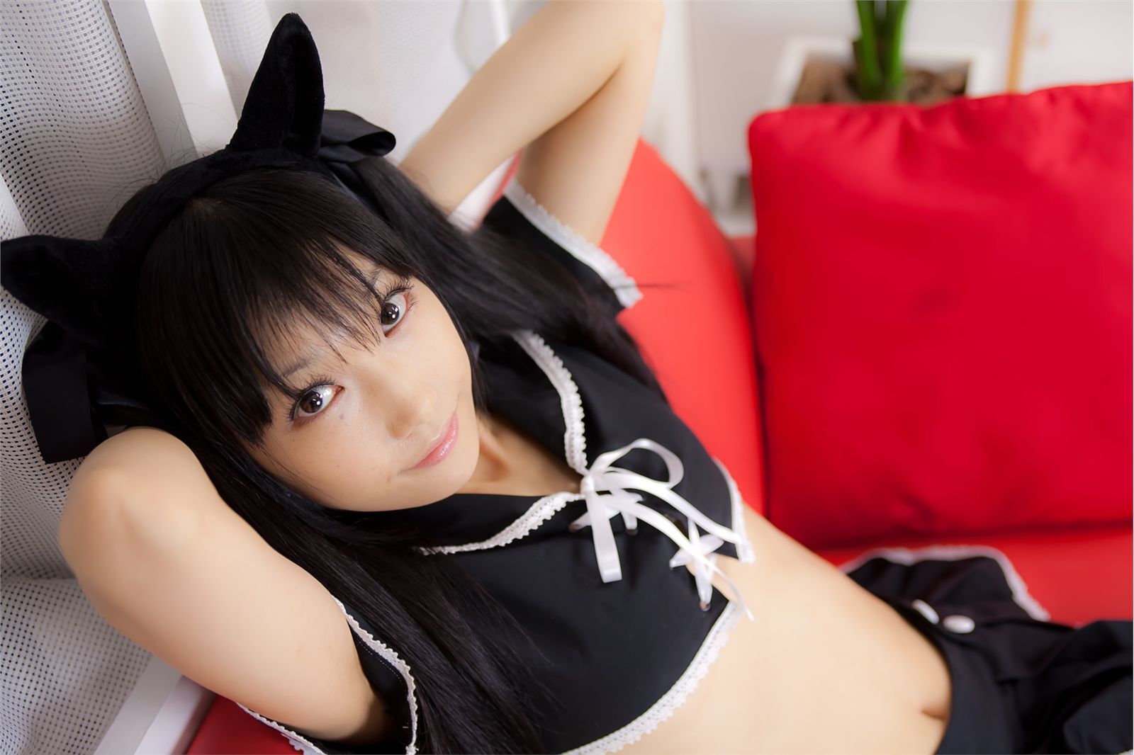 小猫制服吊带袜性感美女 cosplay美女套图