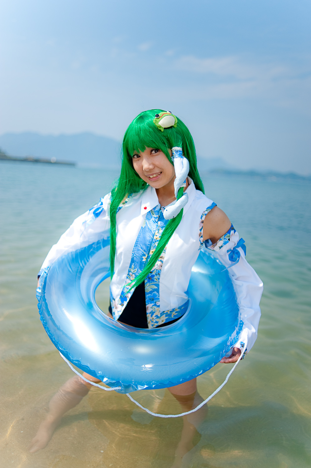 Japanese beauties by the sea